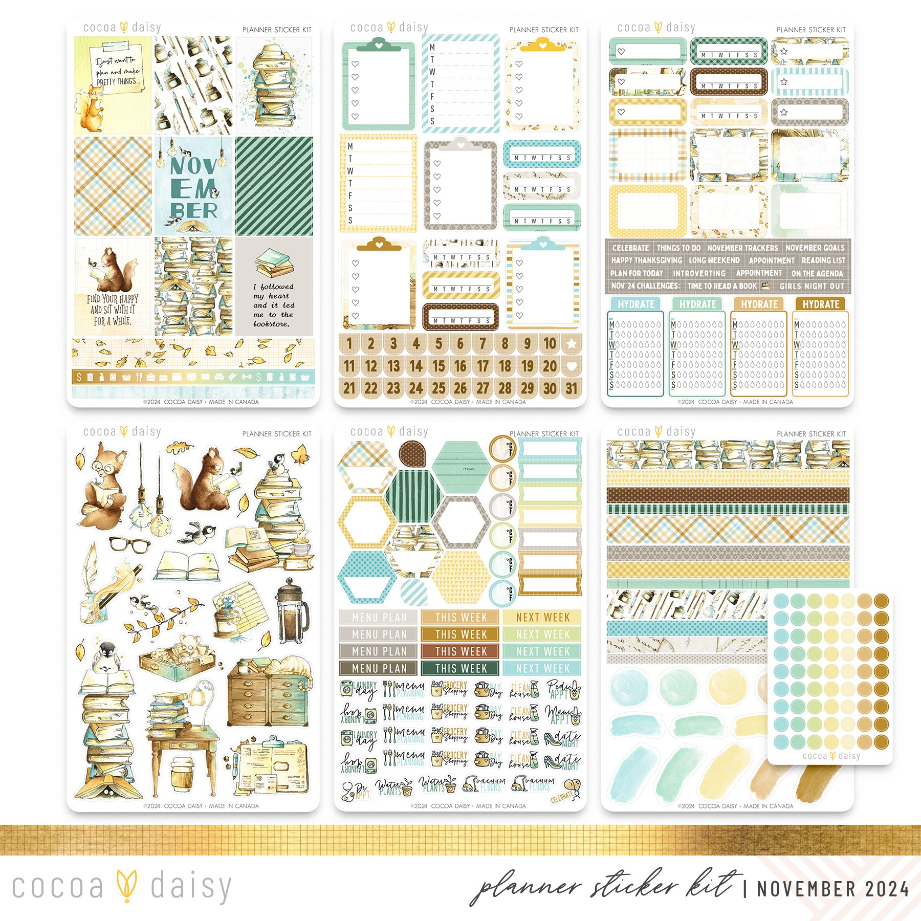 Chapters Planner Stickers November 2024 – Cocoa Daisy