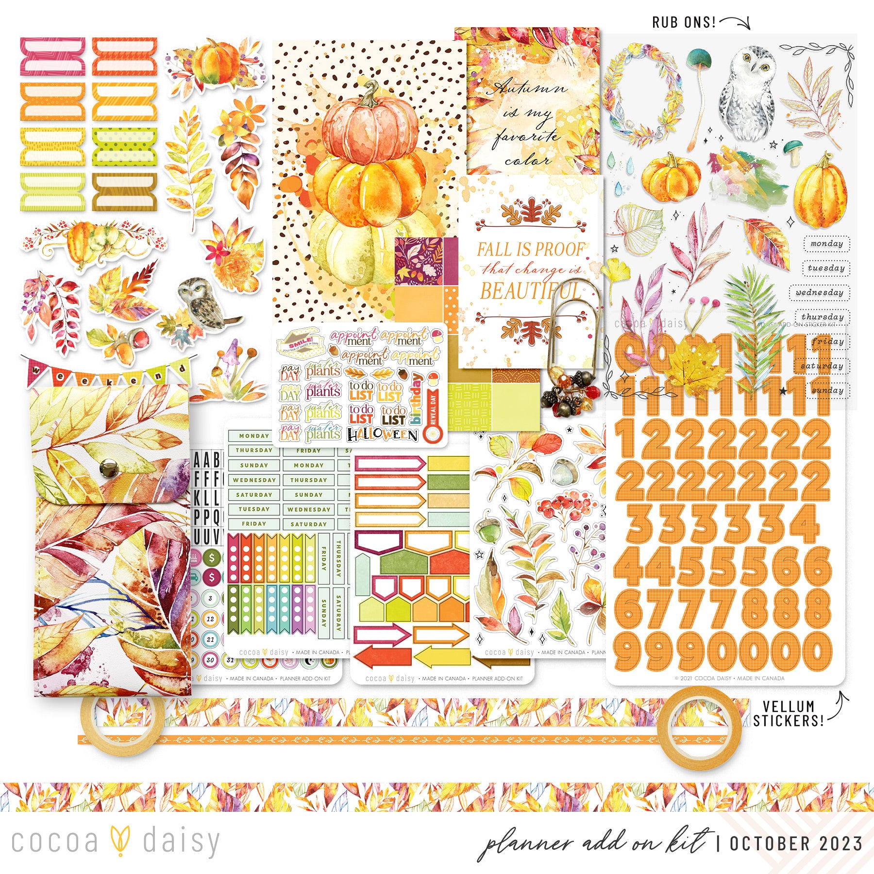 Autumn Whispers Bible Journaling Sticker Kit October 2023 – Cocoa Daisy