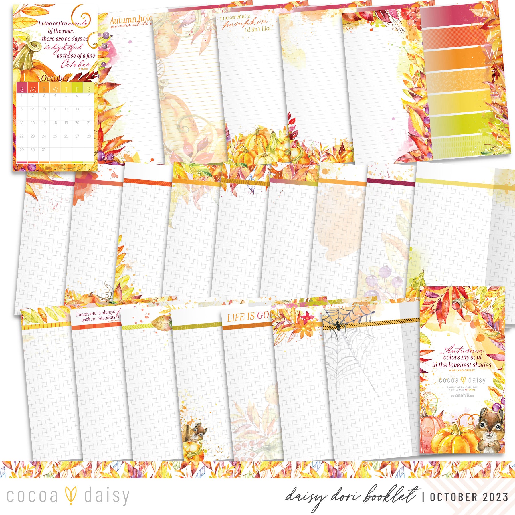 Autumn Whispers Inserts Only - Choose your size October 2023