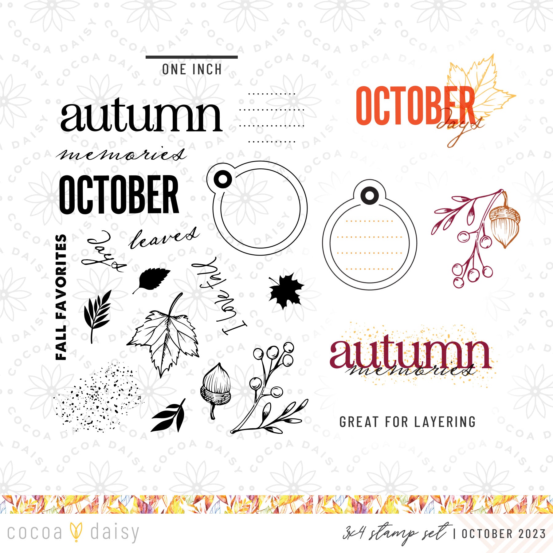 Autumn Whispers "October" Stamp from the MMK Kit