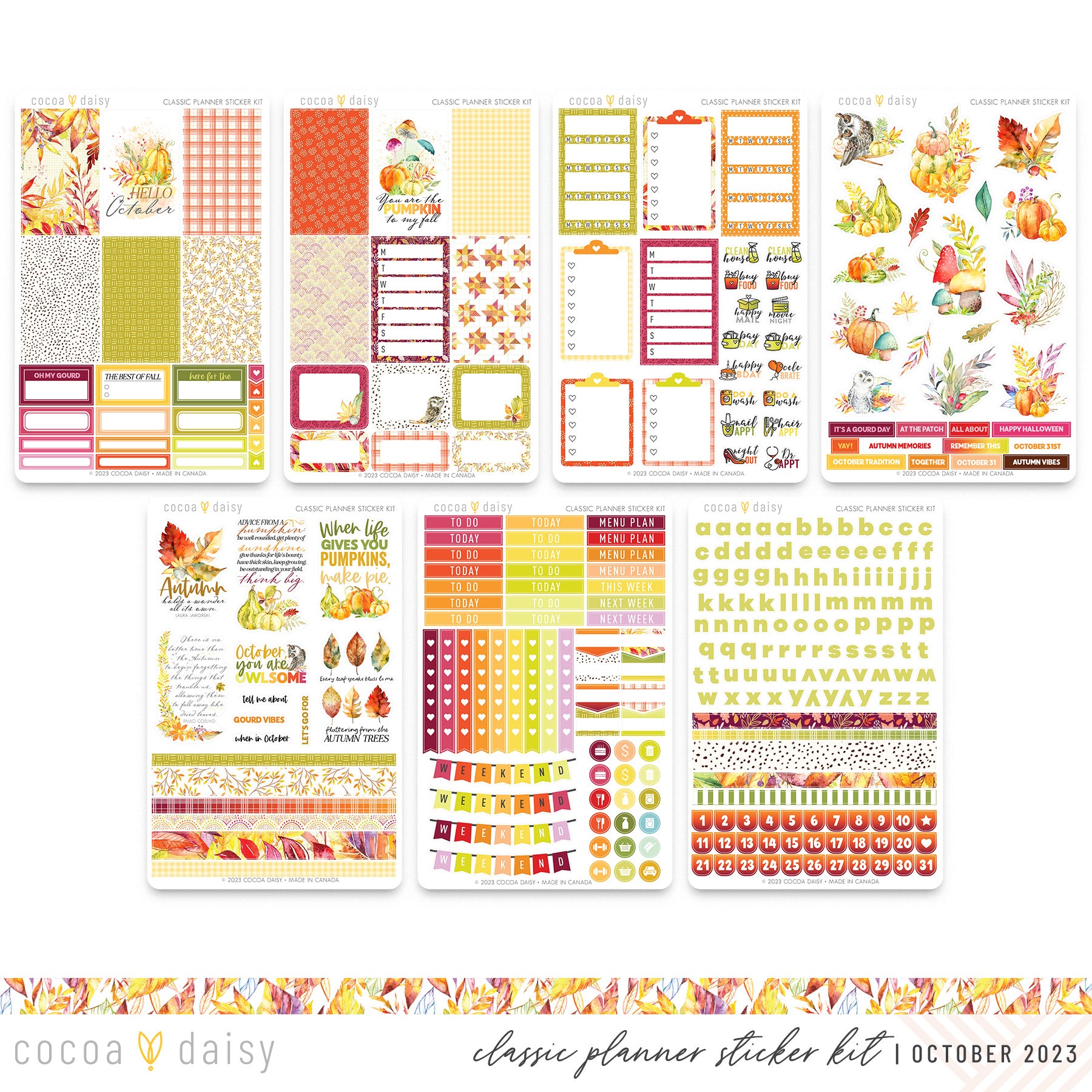 Autumn Whispers Bible Journaling Sticker Kit October 2023 – Cocoa Daisy