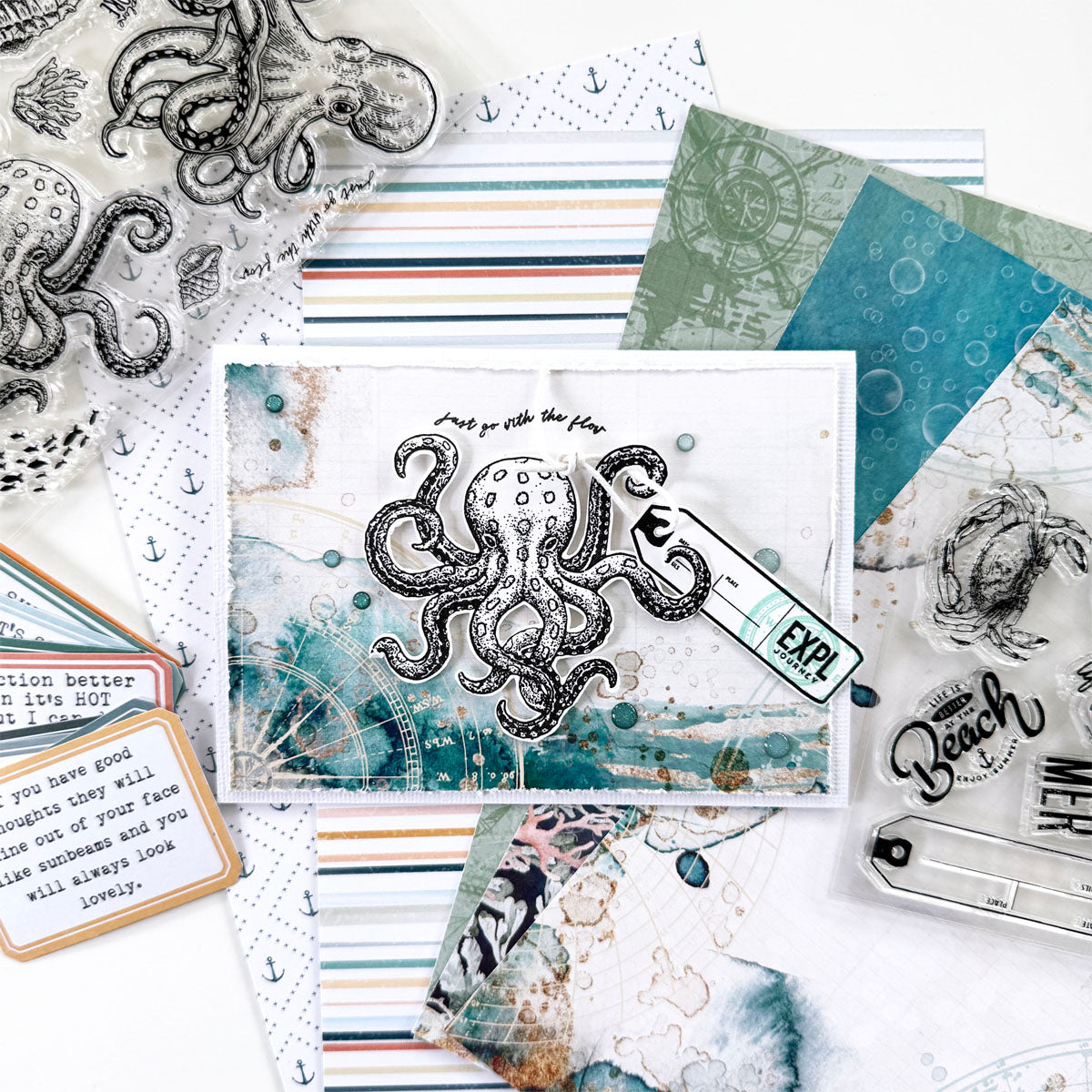 Into The Blue Scrapbooking Kit - Choose Your Add On - July 2024