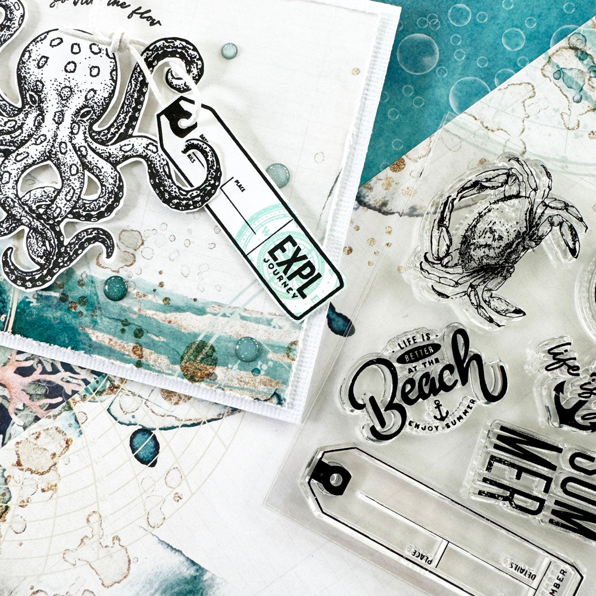 Into The Blue Scrapbooking Kit - Choose Your Add On - July 2024