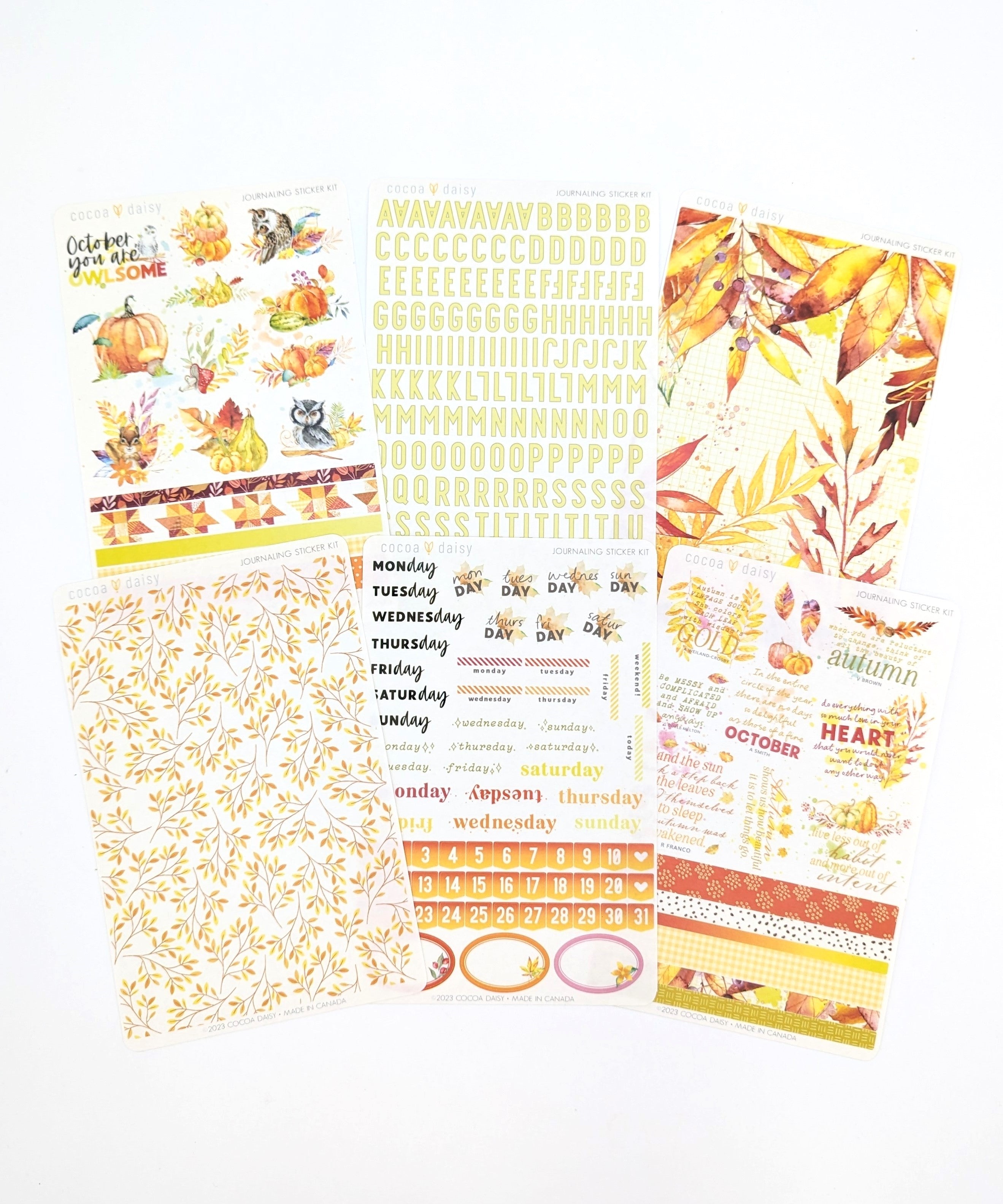 Autumn Whispers Vellum Journaling Sticker Kit ONLY - October 2023