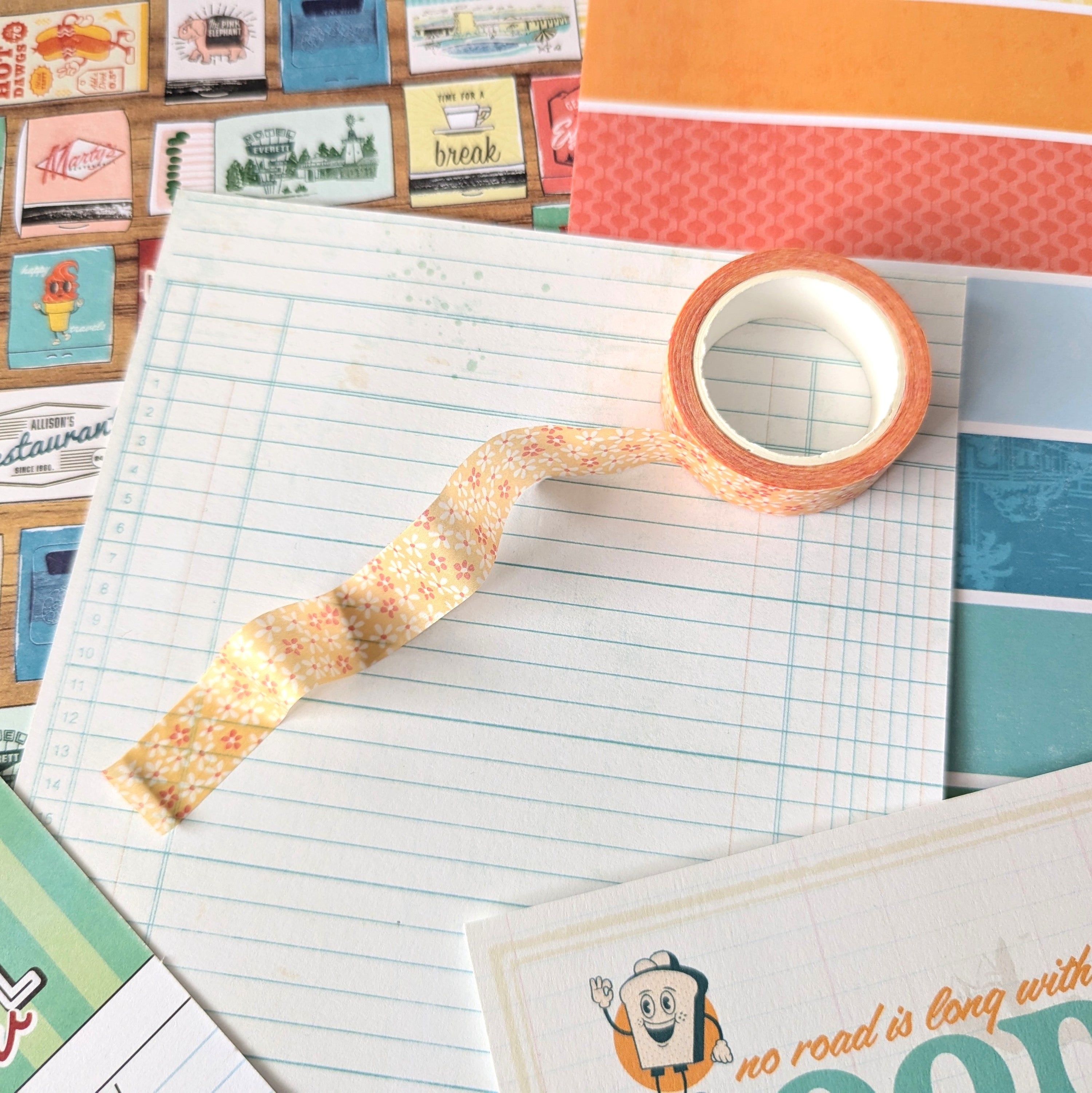 Let's Go "Orange Floral" Washi - June 2024