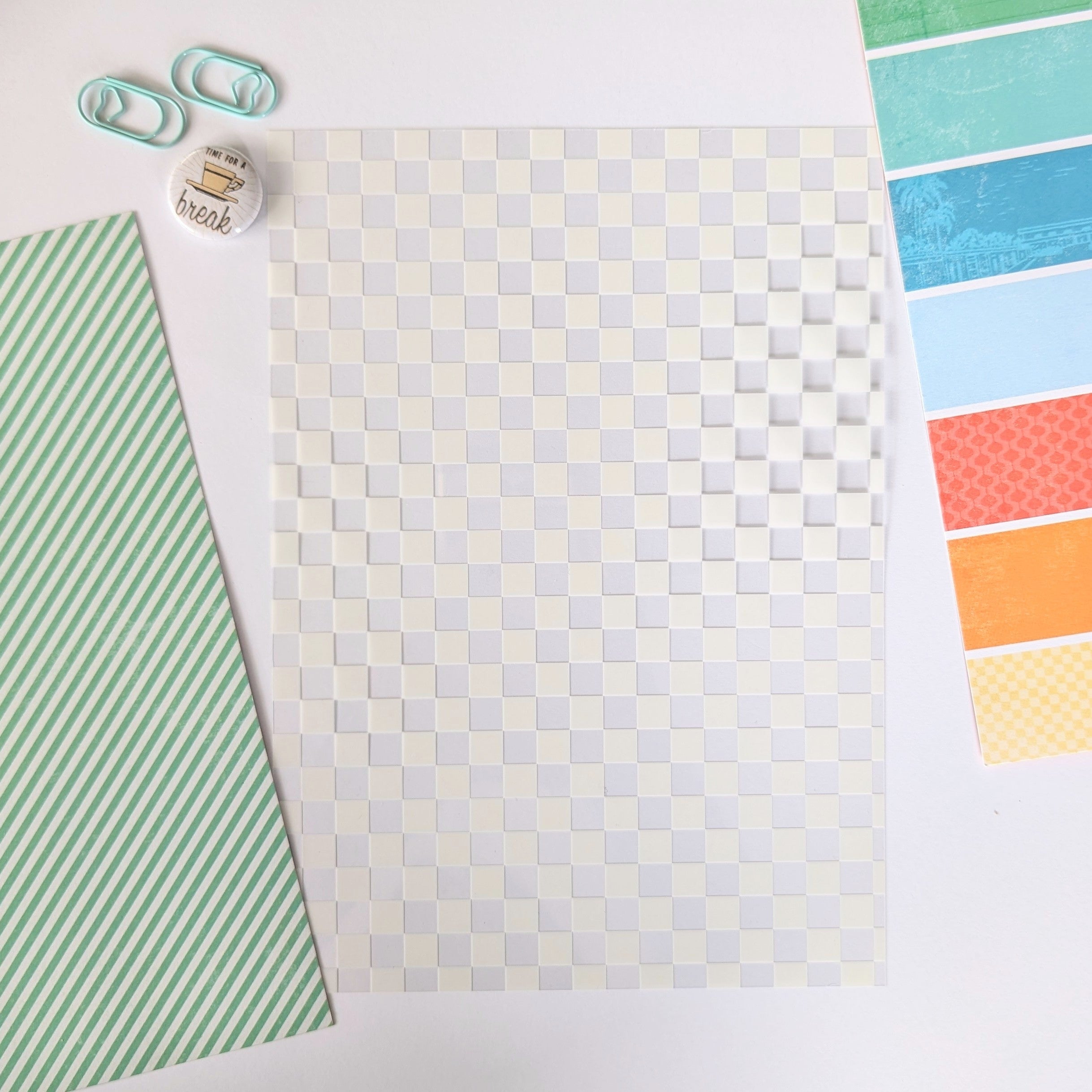 Let's Go "Checkerboard" Overlay from the Stationery Kit - June 2024