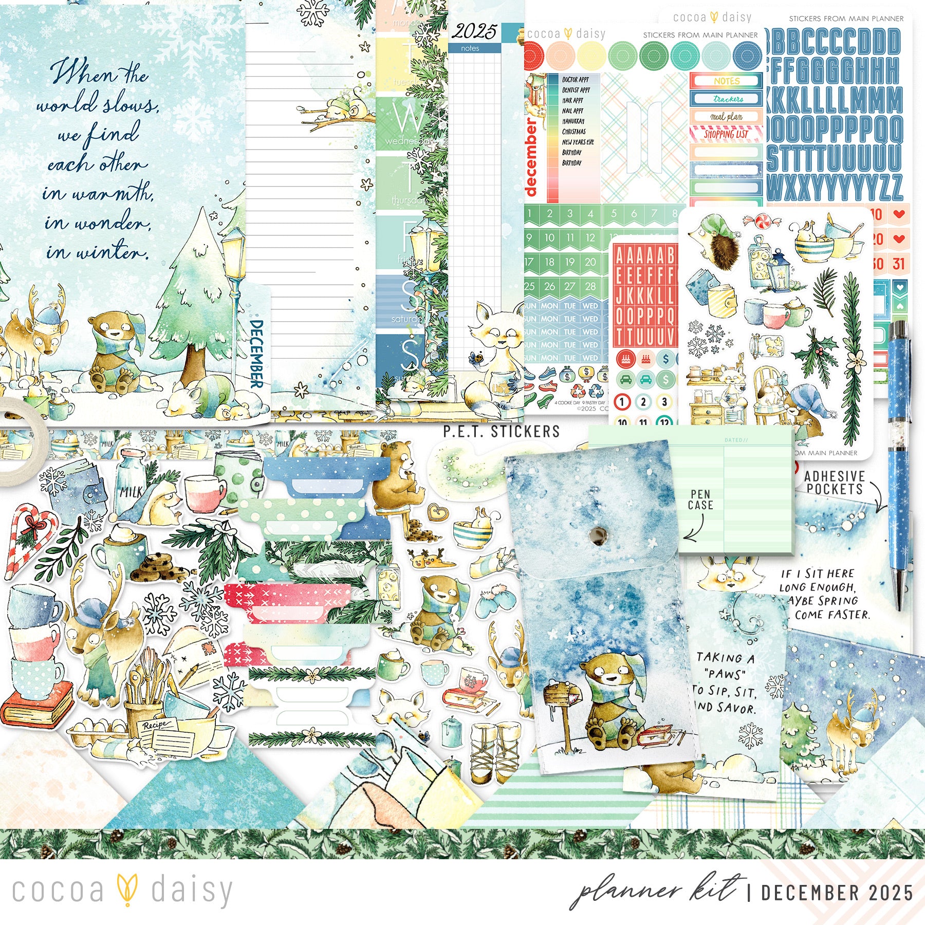 Snow Day Society Planner Kit - Choose your insert or notebook - December 2025