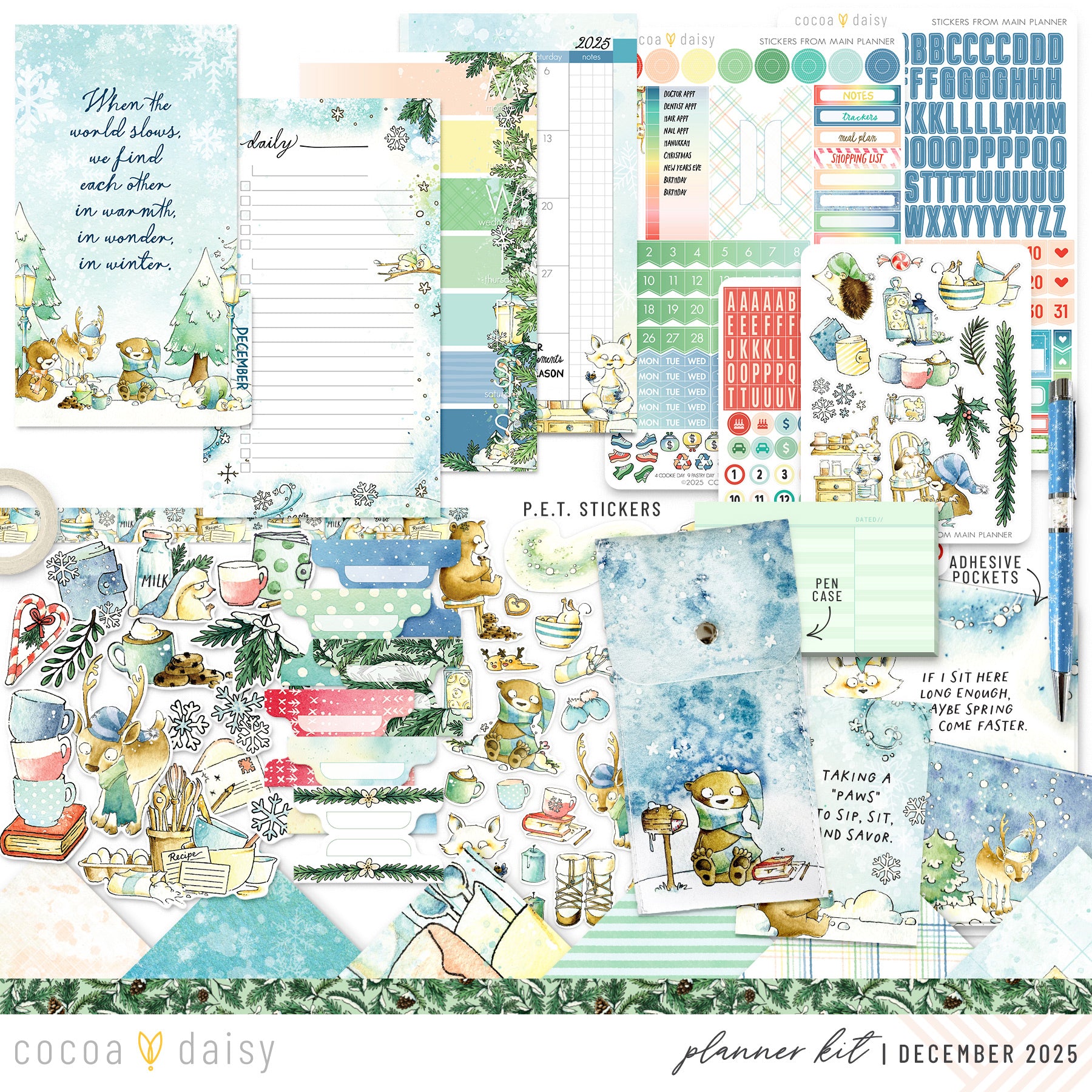 Snow Day Society Planner Kit - Choose your insert or notebook - December 2025