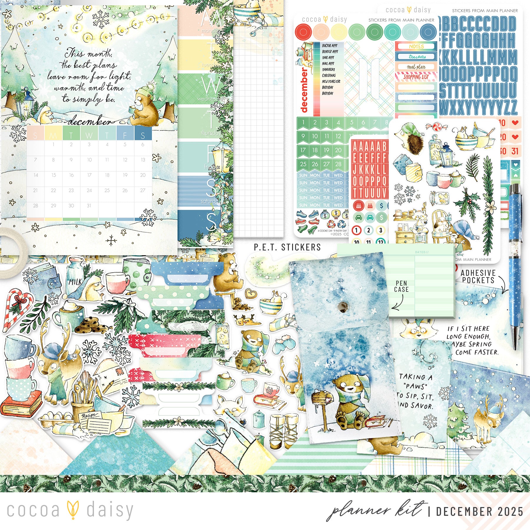 Snow Day Society Planner Kit - Choose your insert or notebook - December 2025
