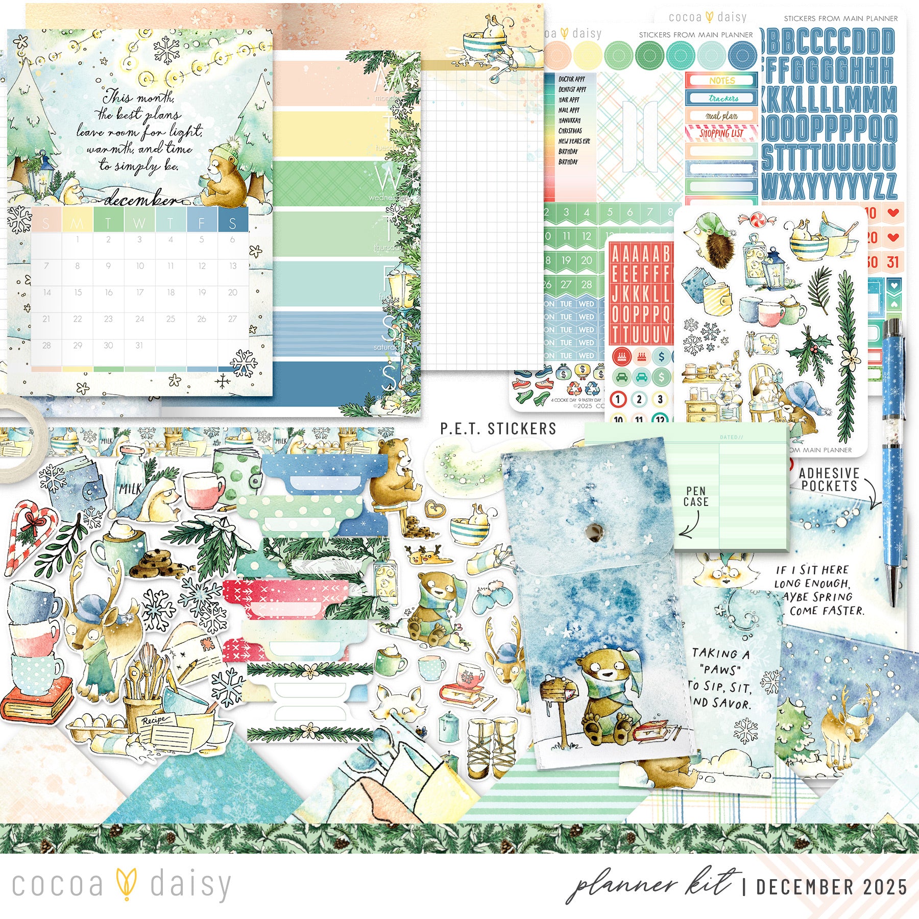Snow Day Society Planner Kit - Choose your insert or notebook - December 2025