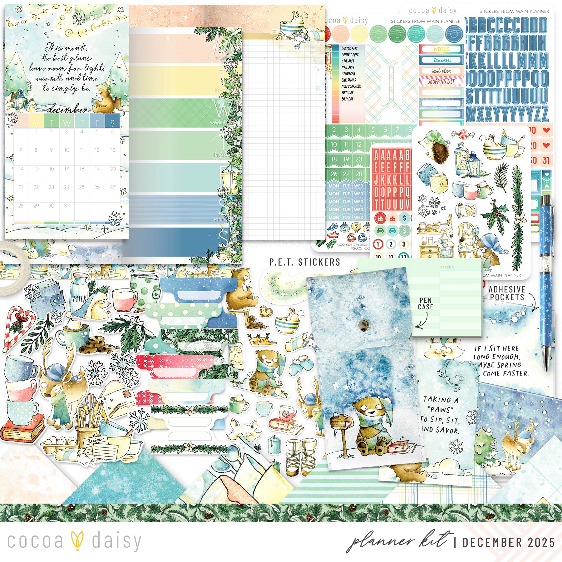 Snow Day Society Planner Kit - Choose your insert or notebook - December 2025
