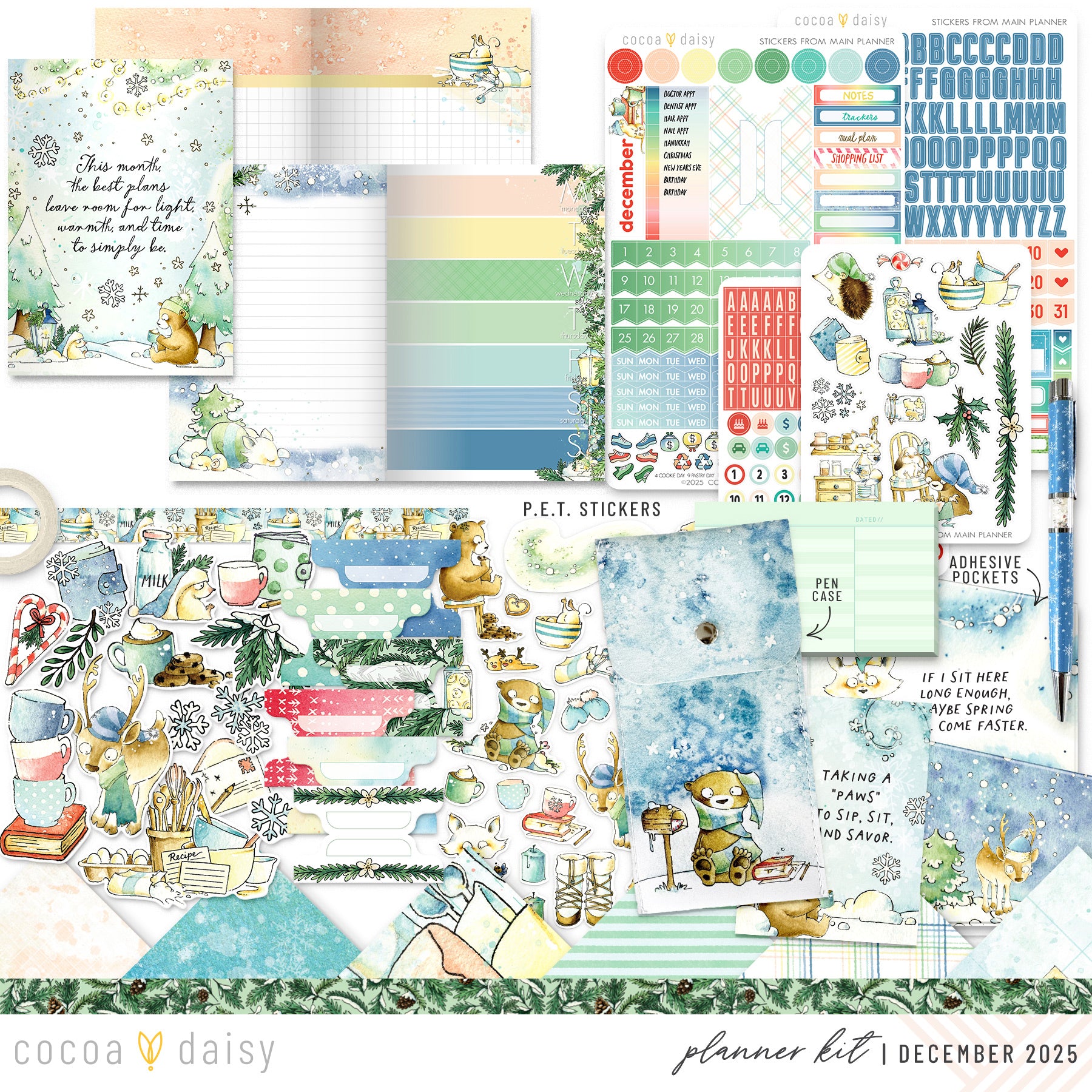 Snow Day Society Planner Kit - Choose your insert or notebook - December 2025