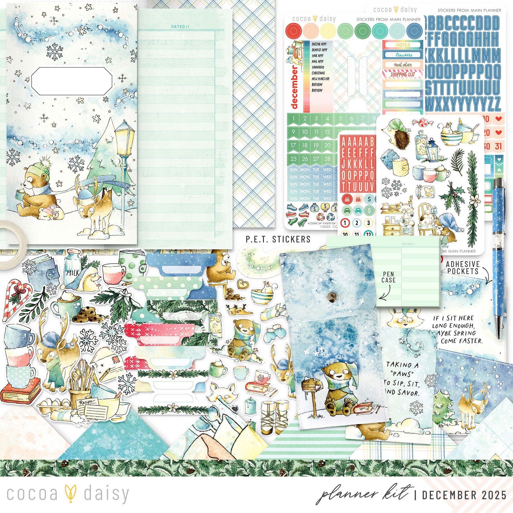 Snow Day Society Planner Kit - Choose your insert or notebook - December 2025