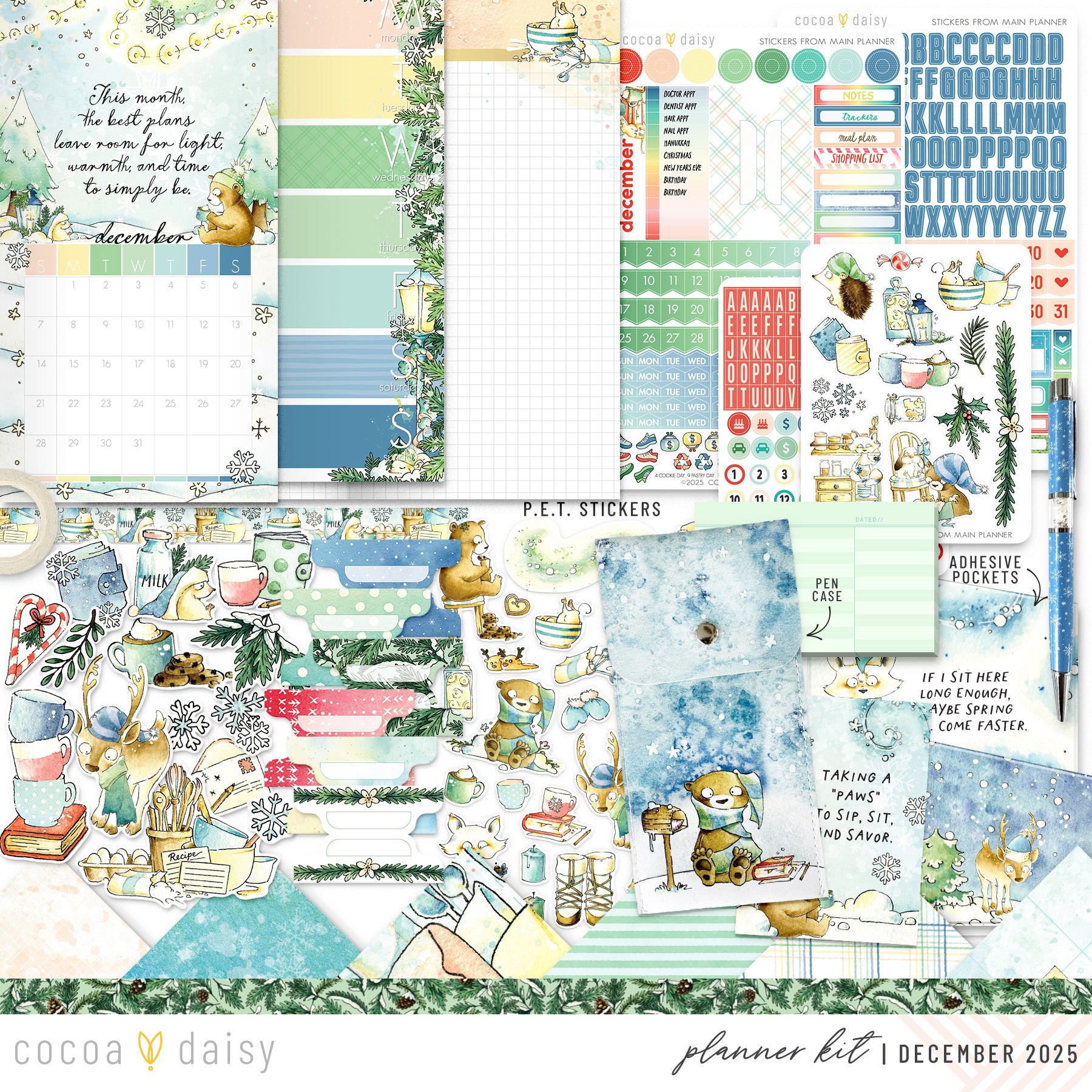 Snow Day Society Planner Kit - Choose your insert or notebook - December 2025