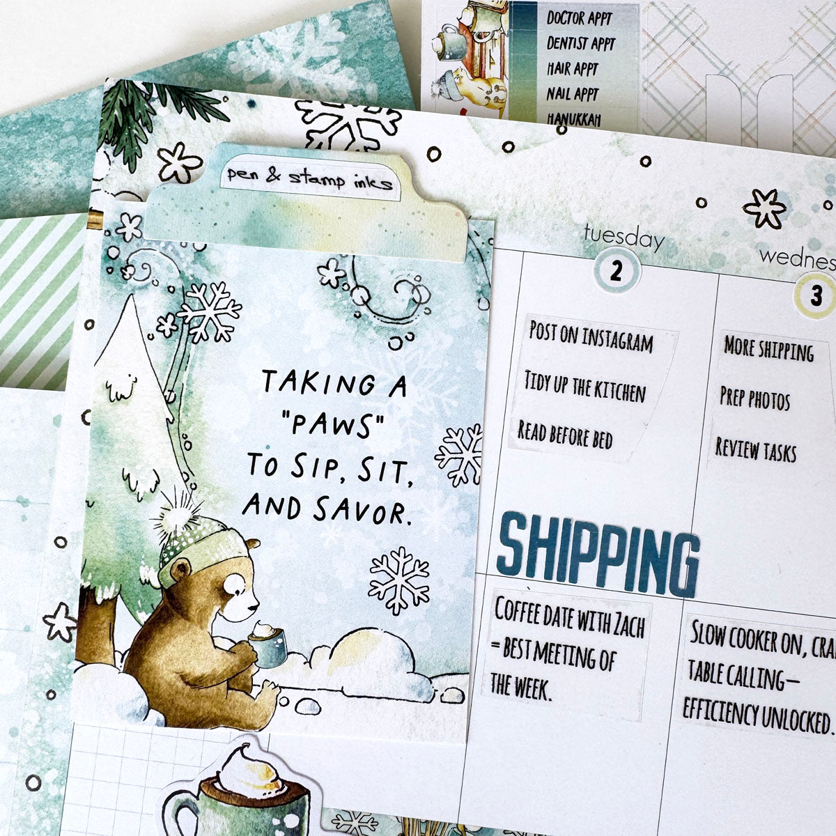 Snow Day Society Planner Kit - Choose your insert or notebook - December 2025