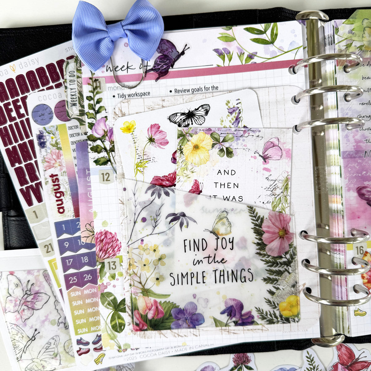 Flutterby Planner Kit - Choose your insert or notebook - August 2025