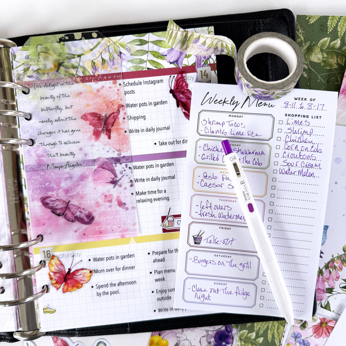 Flutterby Planner Kit - Choose your insert or notebook - August 2025