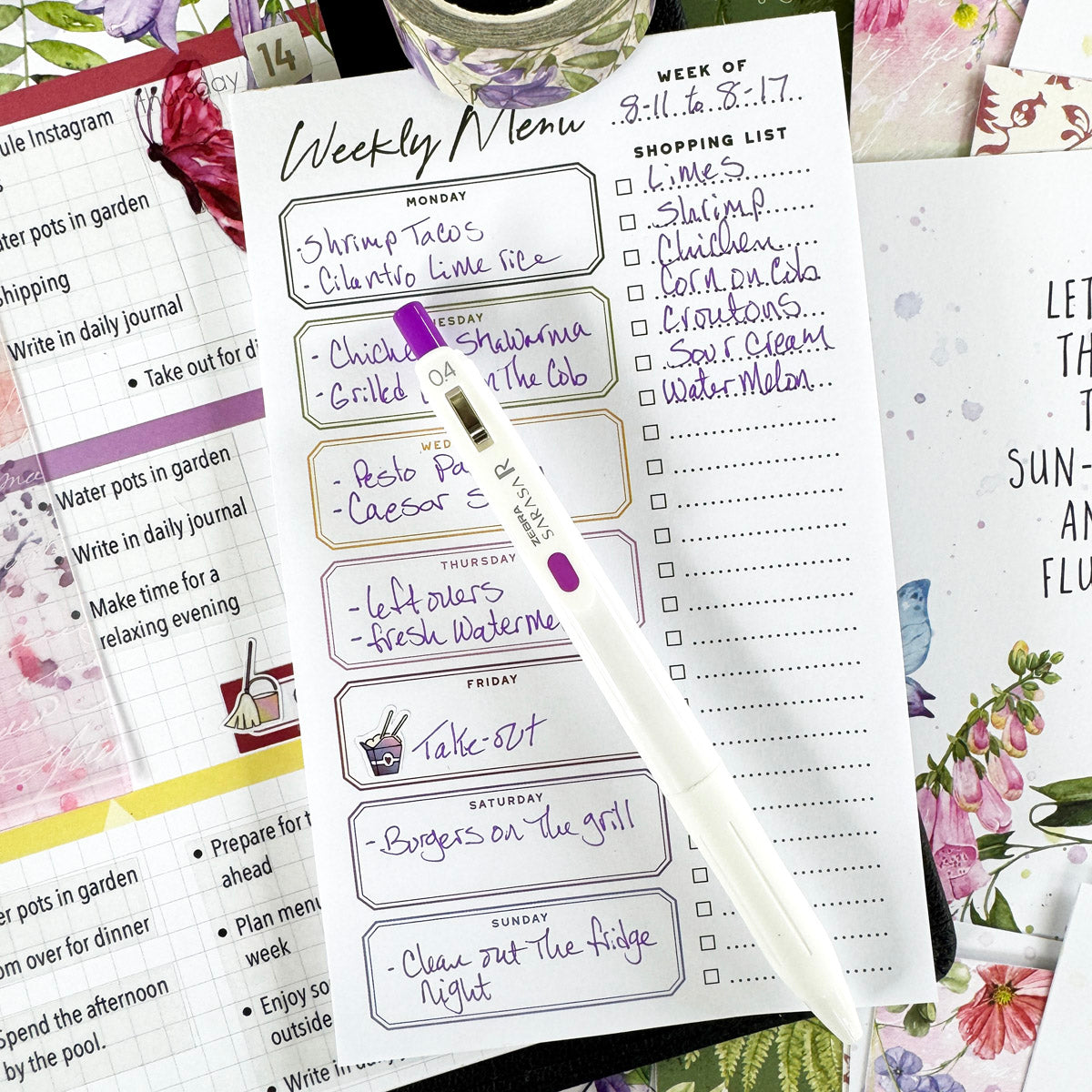 Flutterby Planner Kit - Choose your insert or notebook - August 2025