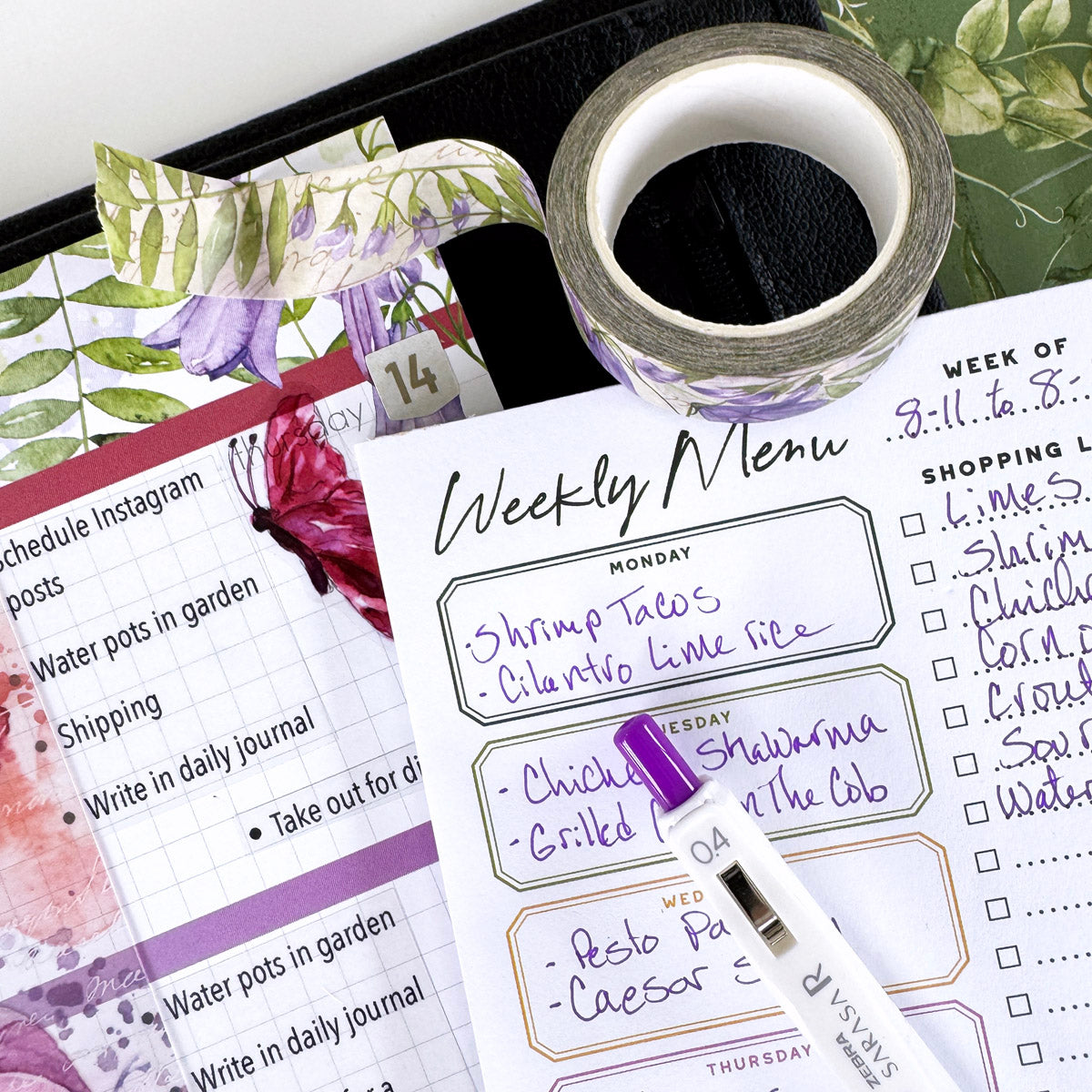 Flutterby Planner Kit - Choose your insert or notebook - August 2025