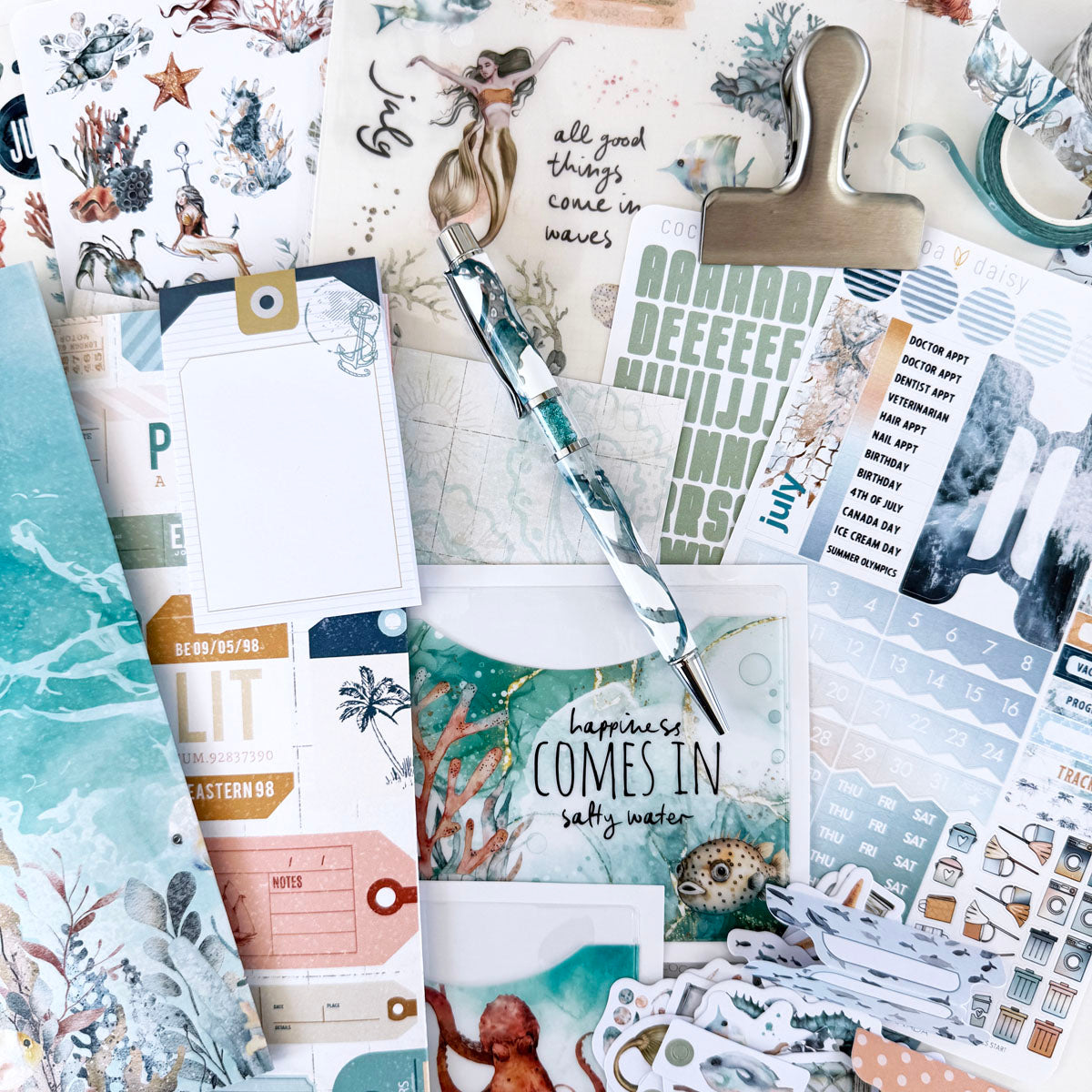 Into The Blue Planner Kit - Choose your insert or notebook July 2024