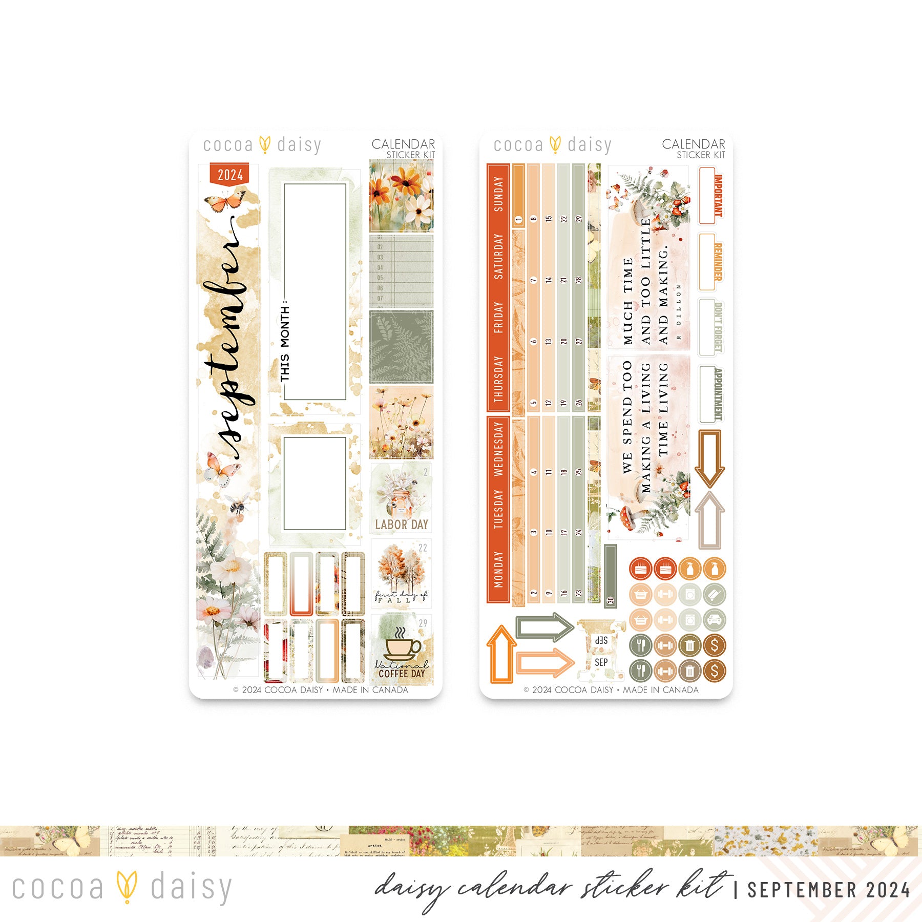 Little Bee Cottage Calendar Stickers for Daisy Weeks September 2024 ...