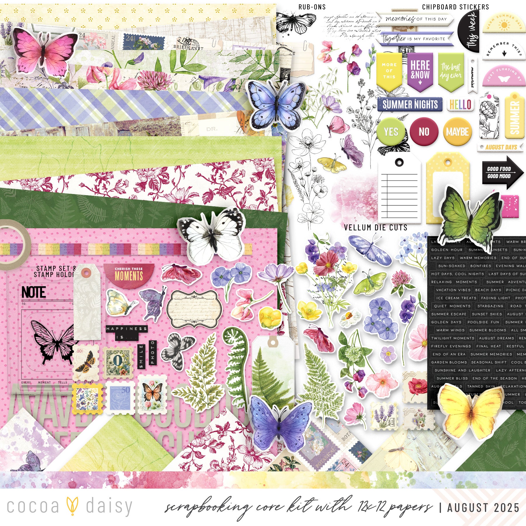 Flutterby Scrapbooking Kit - Choose Your Add On - August 2025