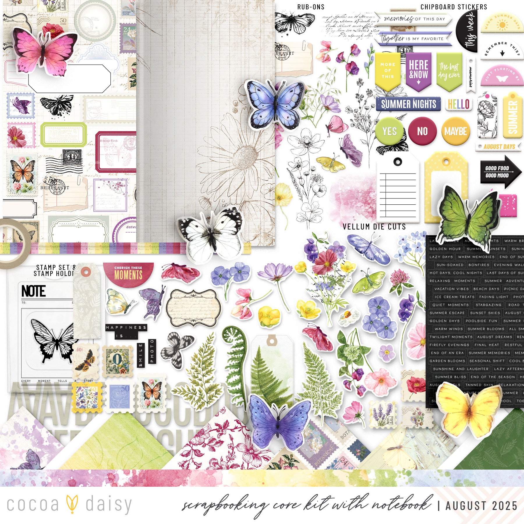 Flutterby Scrapbooking Kit - Choose Your Add On - August 2025