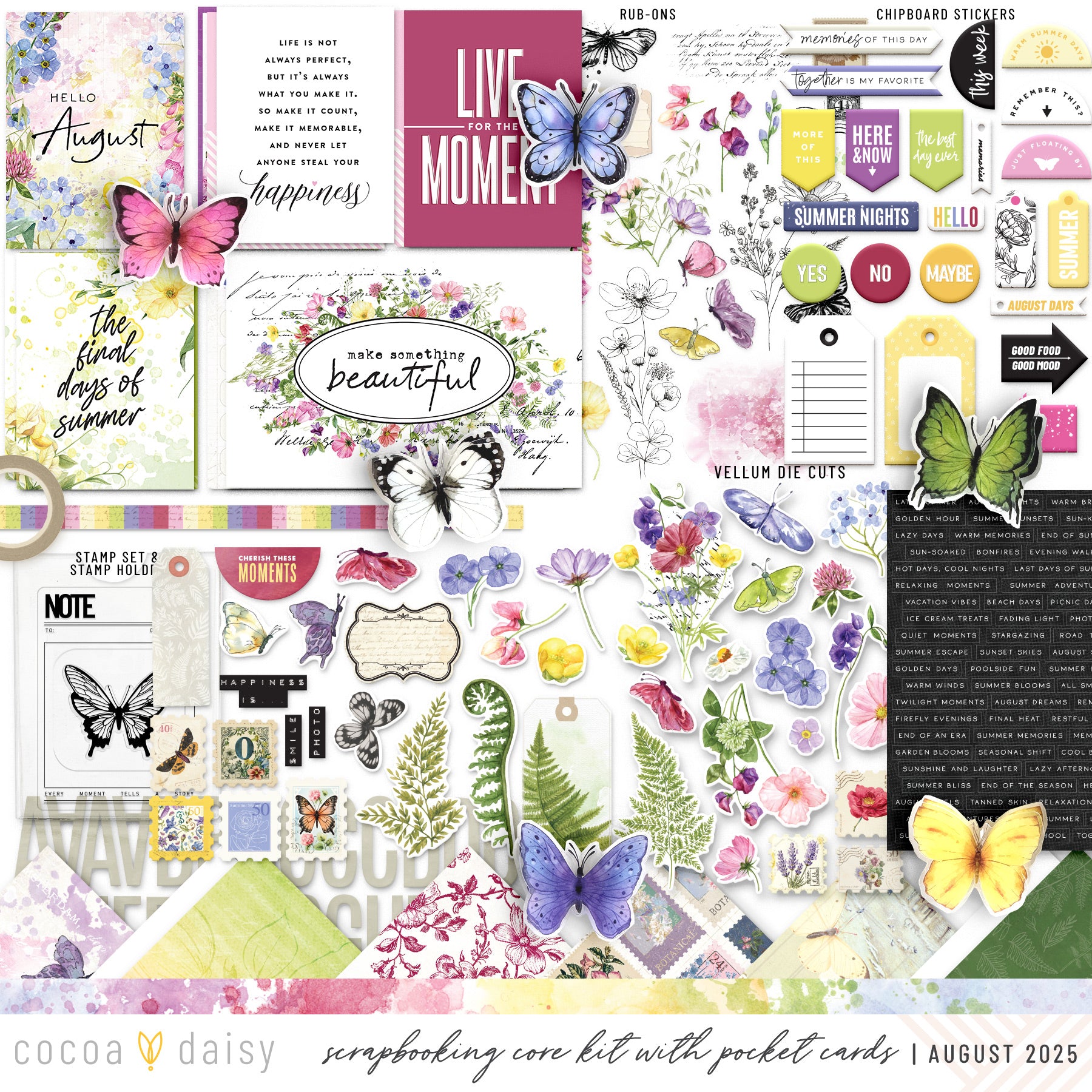 Flutterby Scrapbooking Kit - Choose Your Add On - August 2025