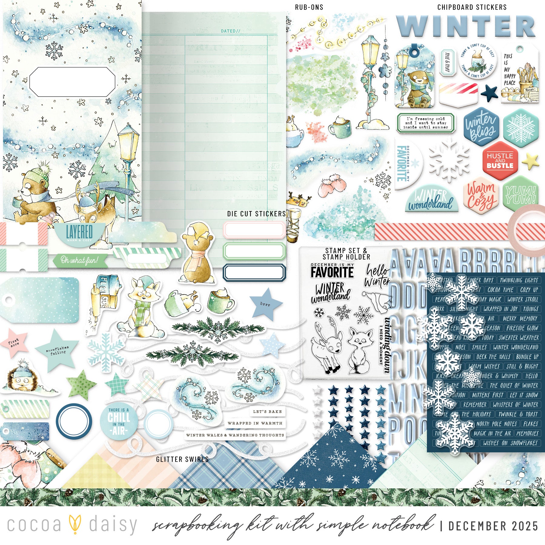 Snow Day Society Scrapbooking Kit - Choose Your Add On - December 2025