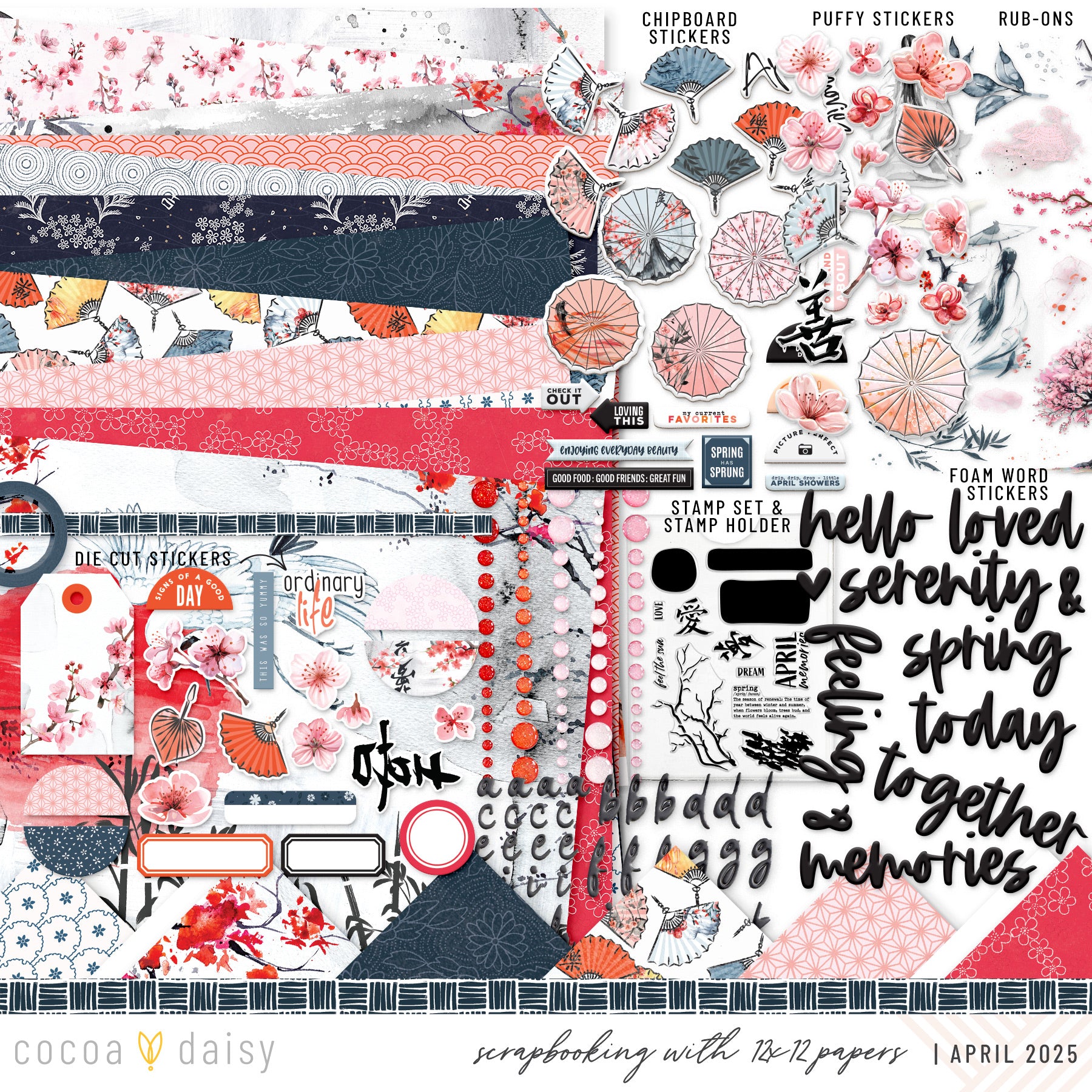 Serenity Scrapbooking Kit - Choose Your Add On - April 2025