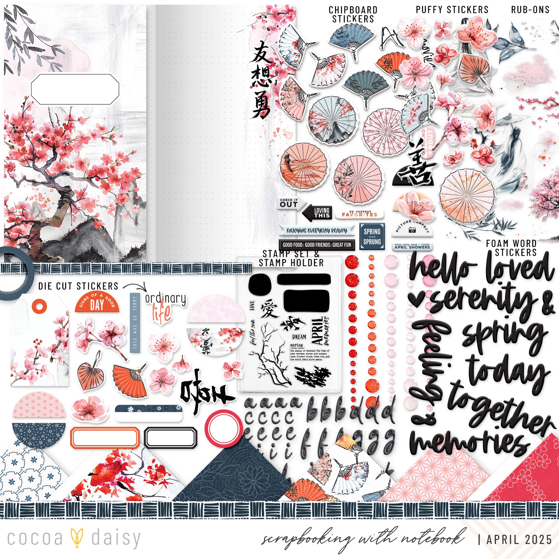Serenity Scrapbooking Kit - Choose Your Add On - April 2025