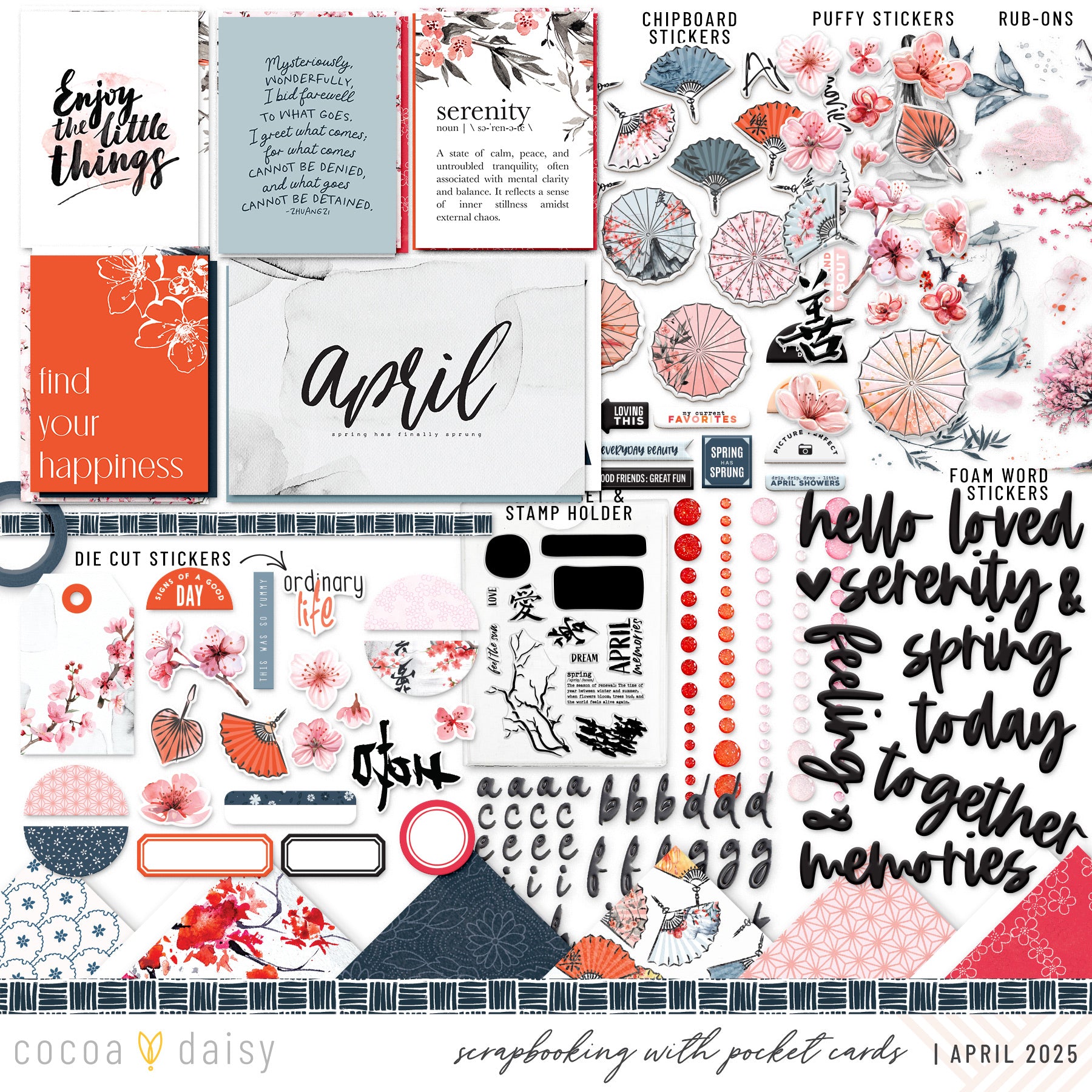 Serenity Scrapbooking Kit - Choose Your Add On - April 2025