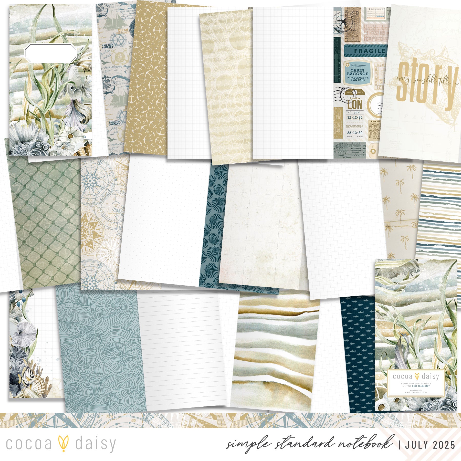 Where The Sea Dreams SimpleDaisy Notebook - July 2025