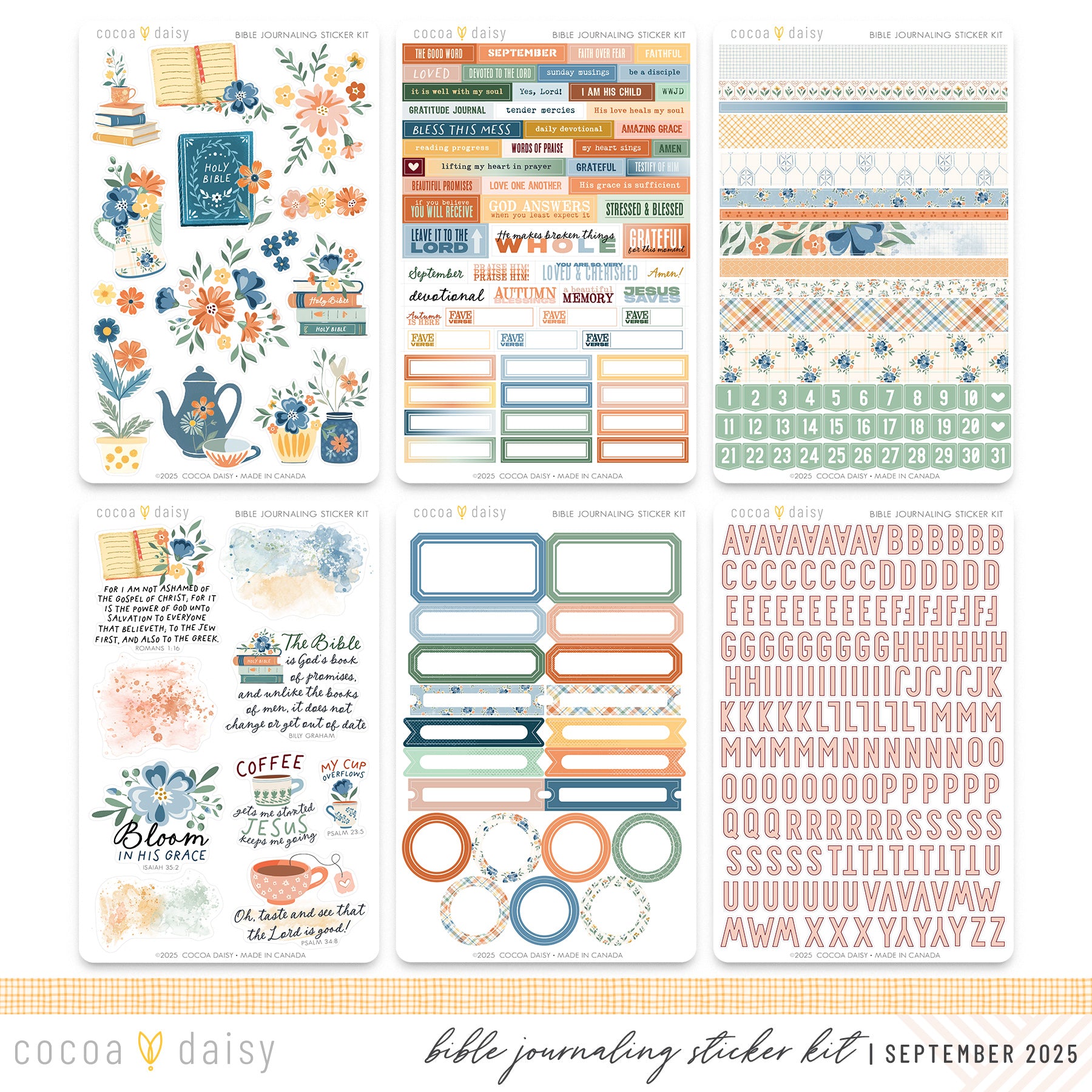 Chapters of September Bible Journaling Sticker Kit - September 2025