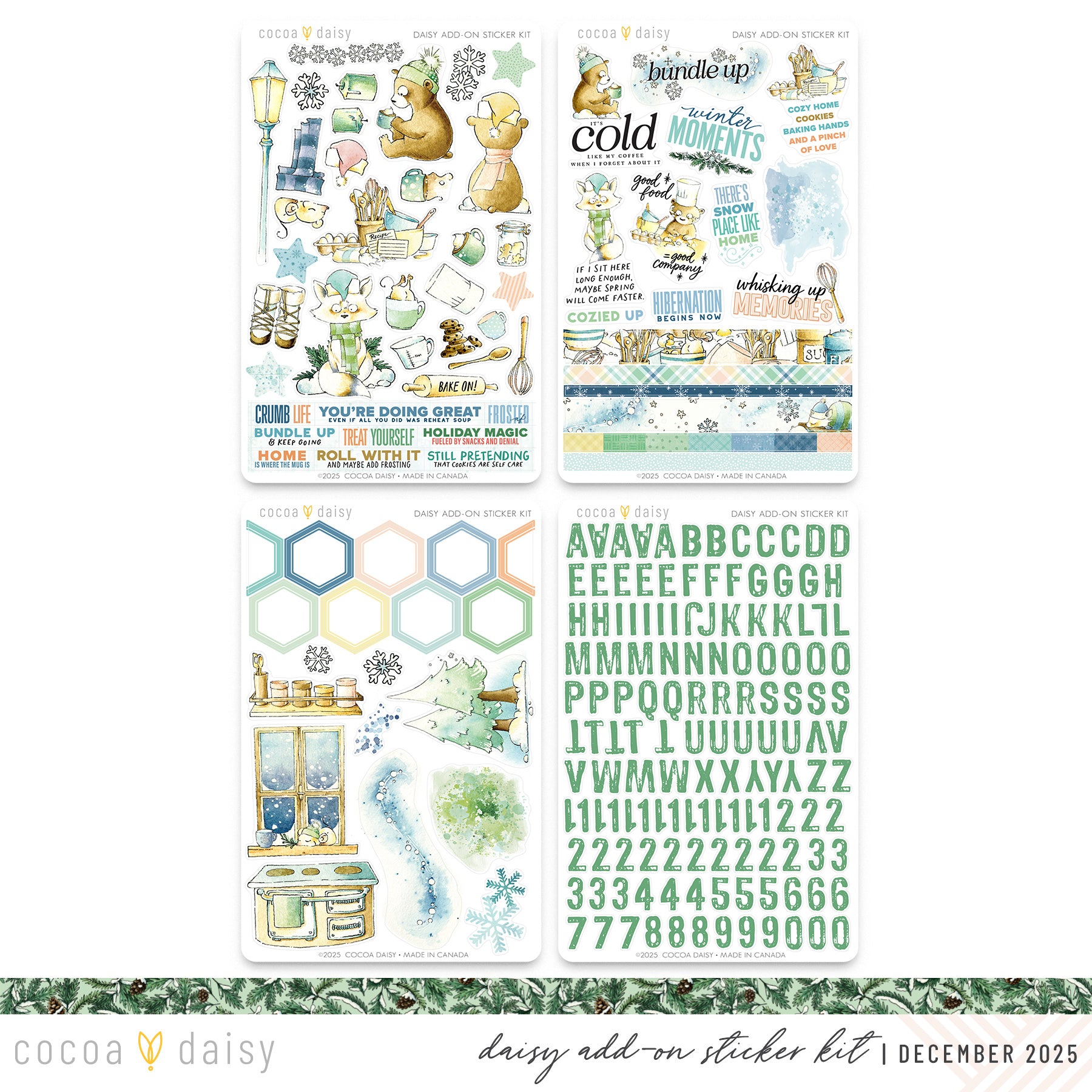Snow Day Society Daisy Add On Sticker Kit - December 2025