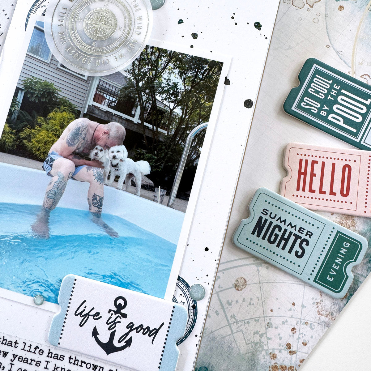 Into The Blue Scrapbooking Kit - Choose Your Add On - July 2024