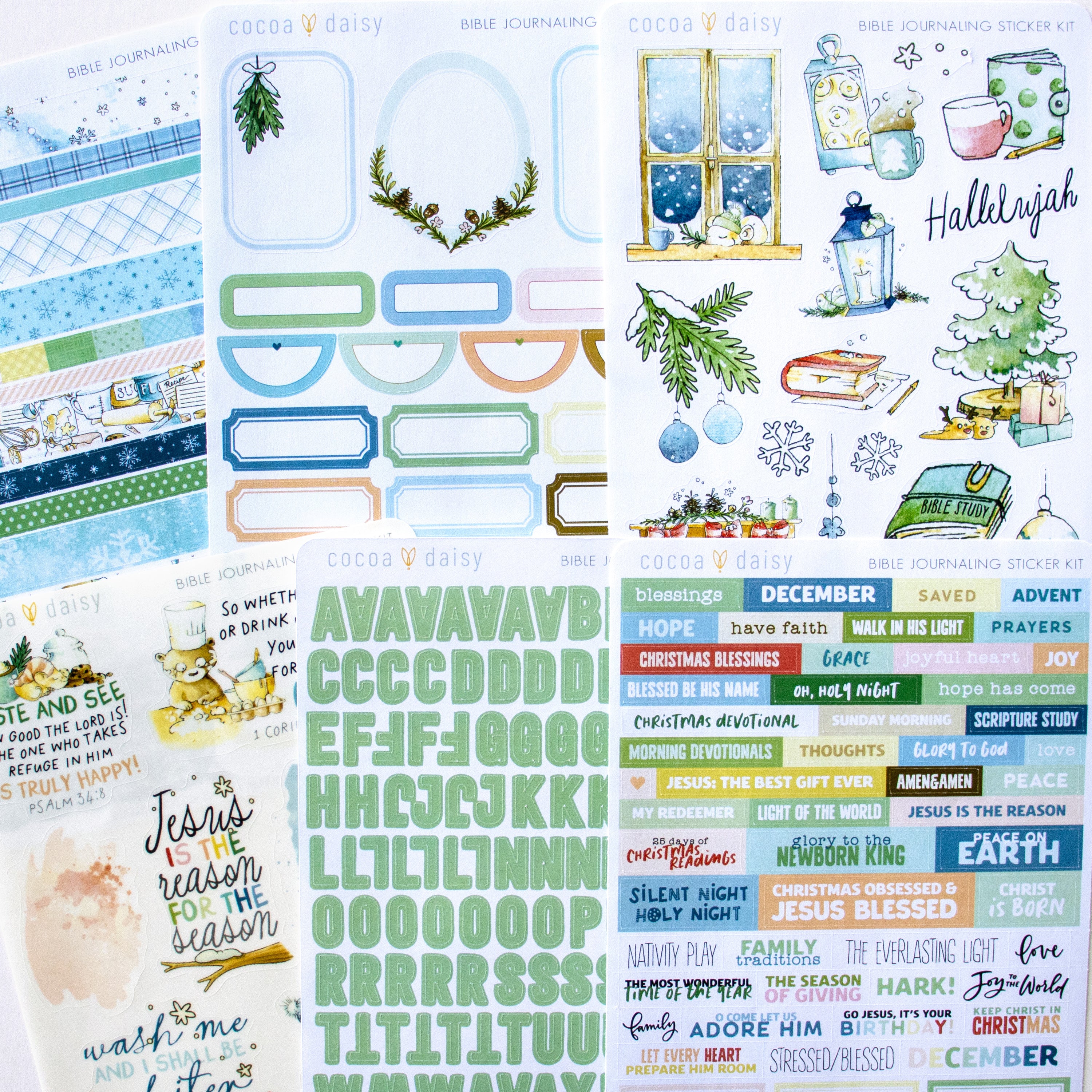 Snow Day Society Bible Journaling Sticker Kit - December 2025