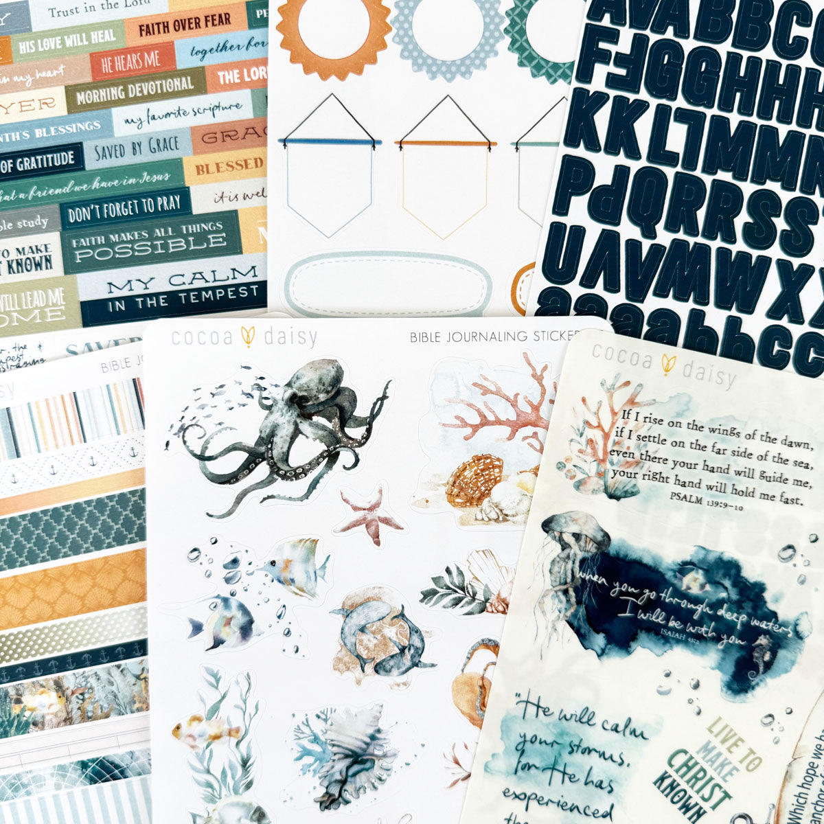 Into The Blue Bible Journaling Sticker Kit July 2024
