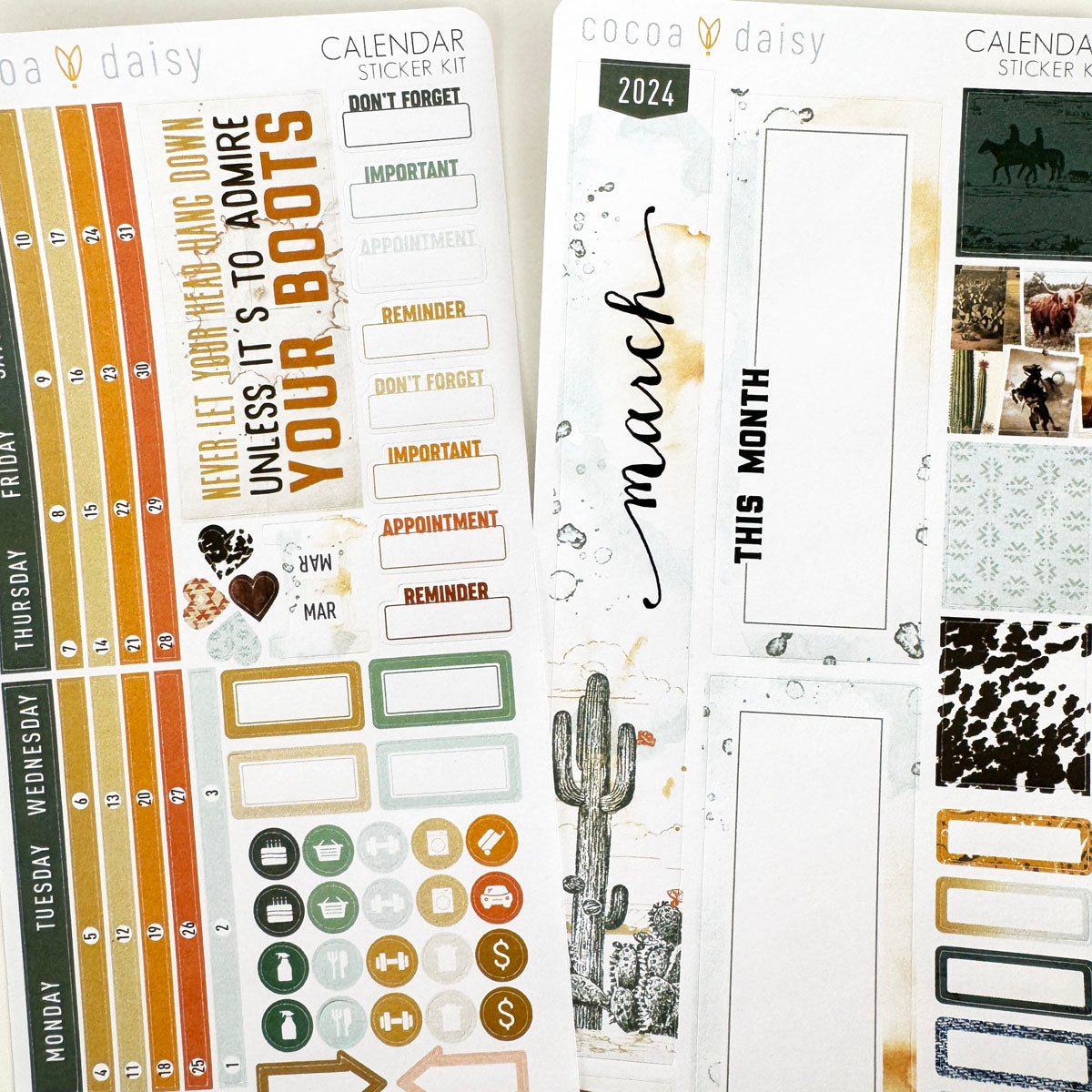 Big Sky  Calendar Stickers for Daisy Weeks March 2024