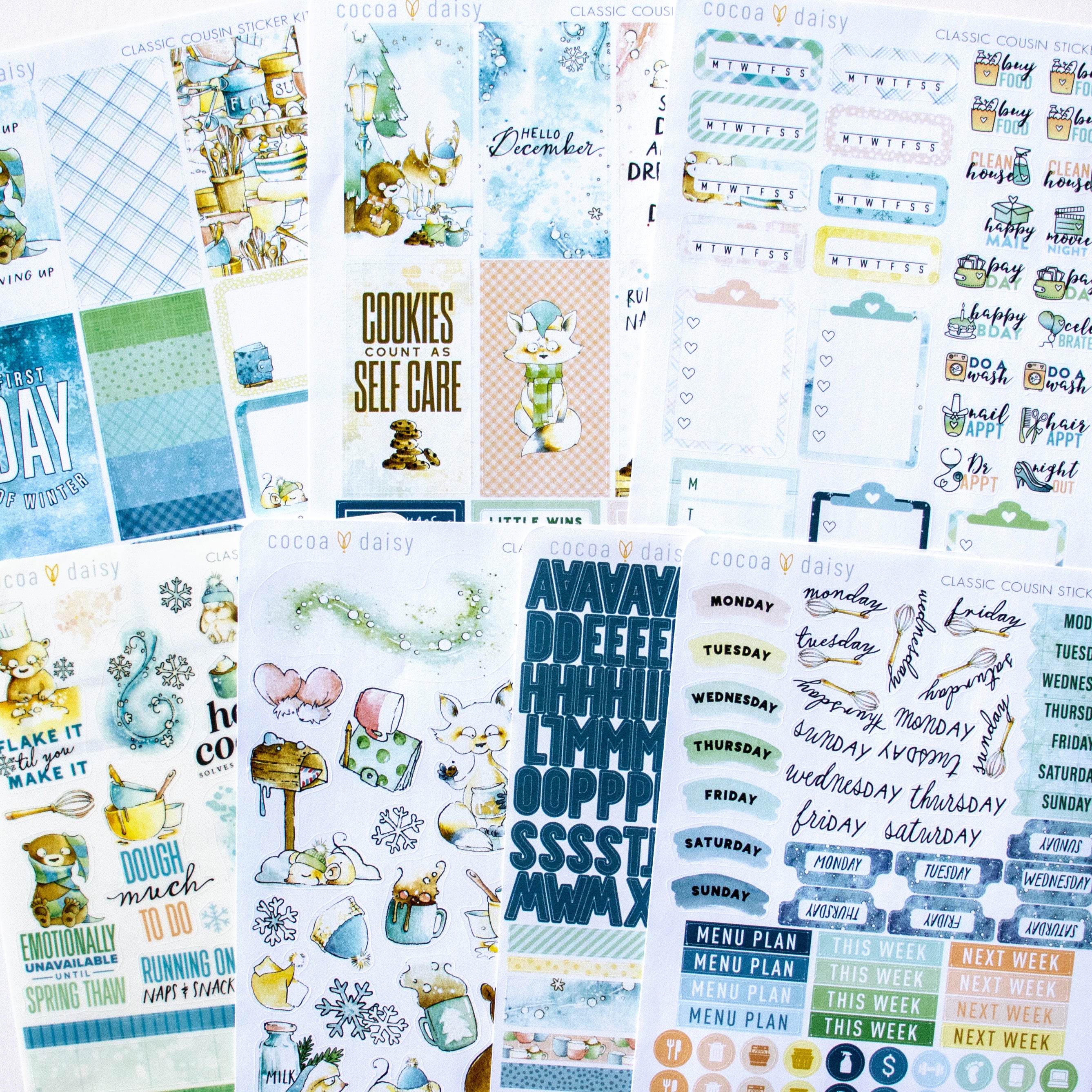 Snow Day Society Classic Cousin Sticker Kit - December 2025