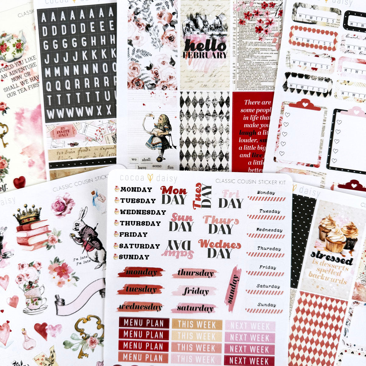 Wonderland  Classic Cousin Sticker Kit February 2024