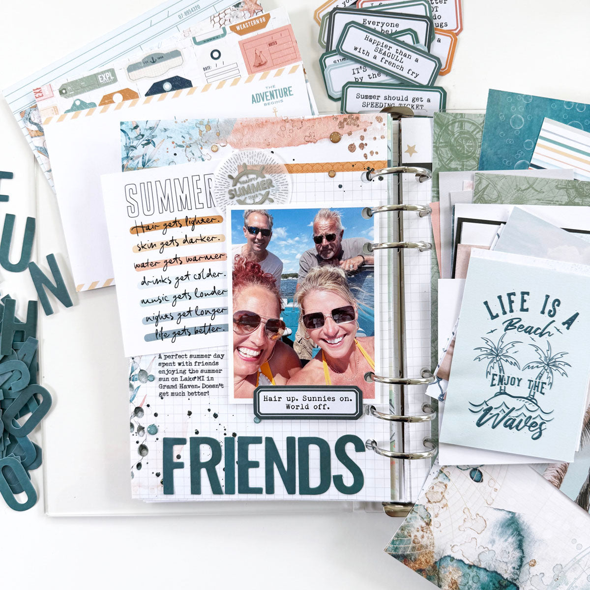 Into The Blue Scrapbooking Kit - Choose Your Add On - July 2024