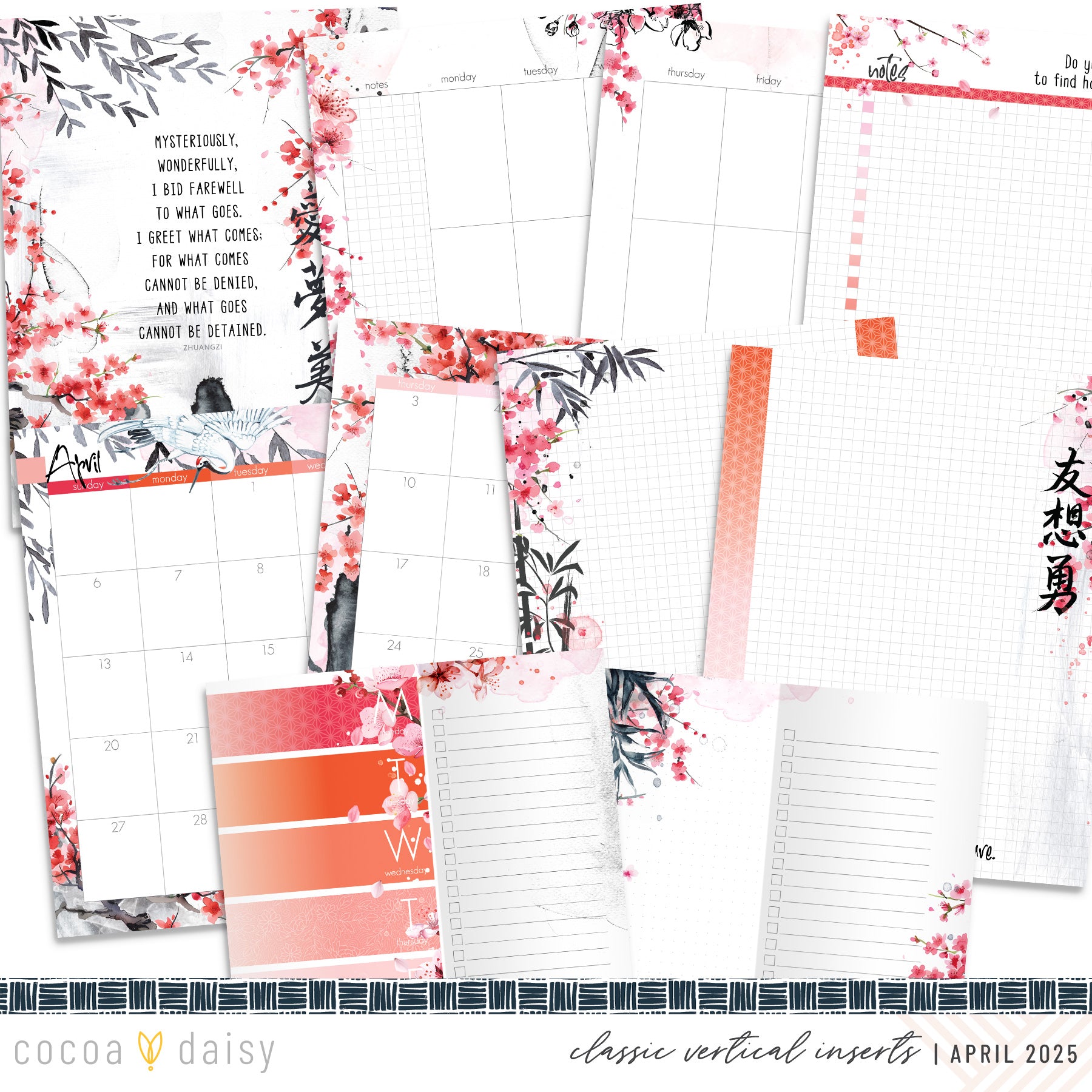 Serenity Inserts or notebook Only - Choose your size - April 2025