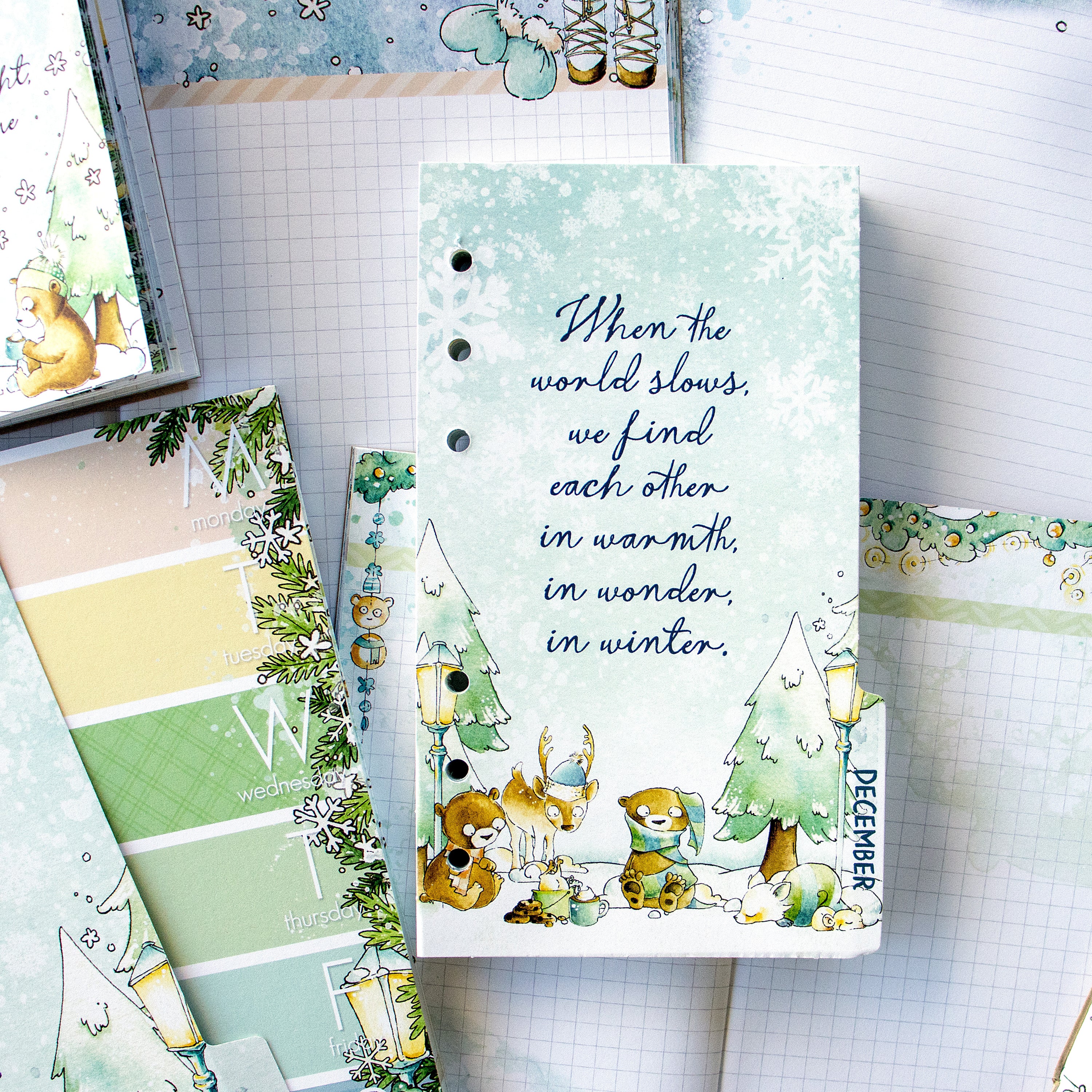 Snow Day Society Inserts or notebook Only - Choose your size - December 2025