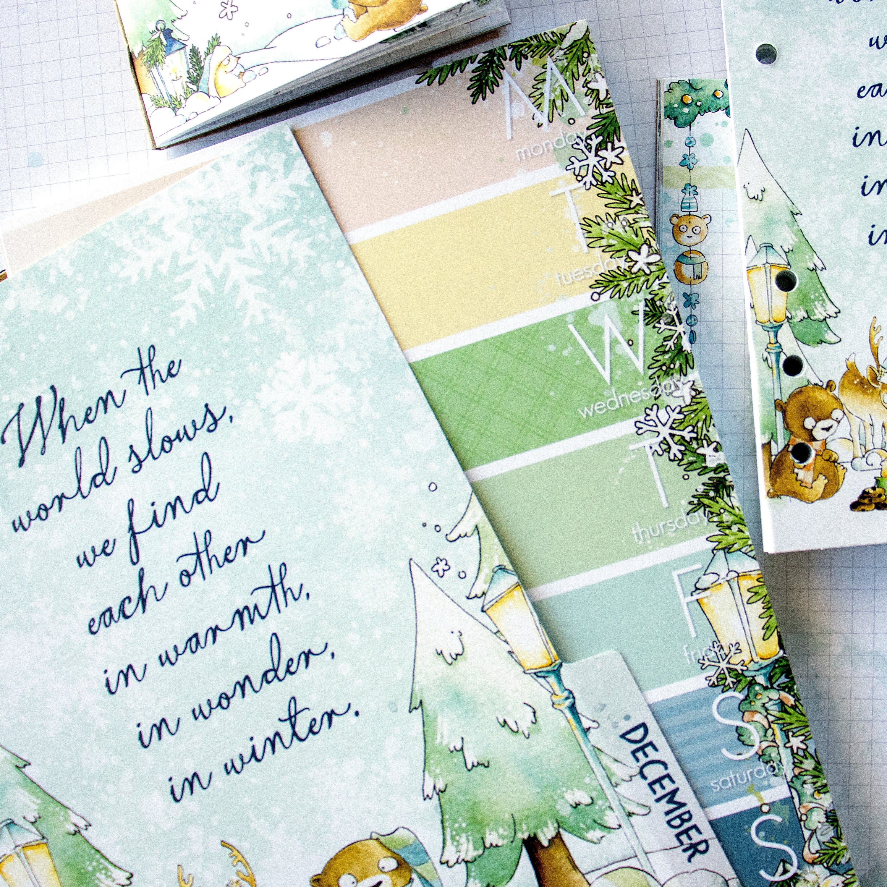 Snow Day Society Inserts or notebook Only - Choose your size - December 2025