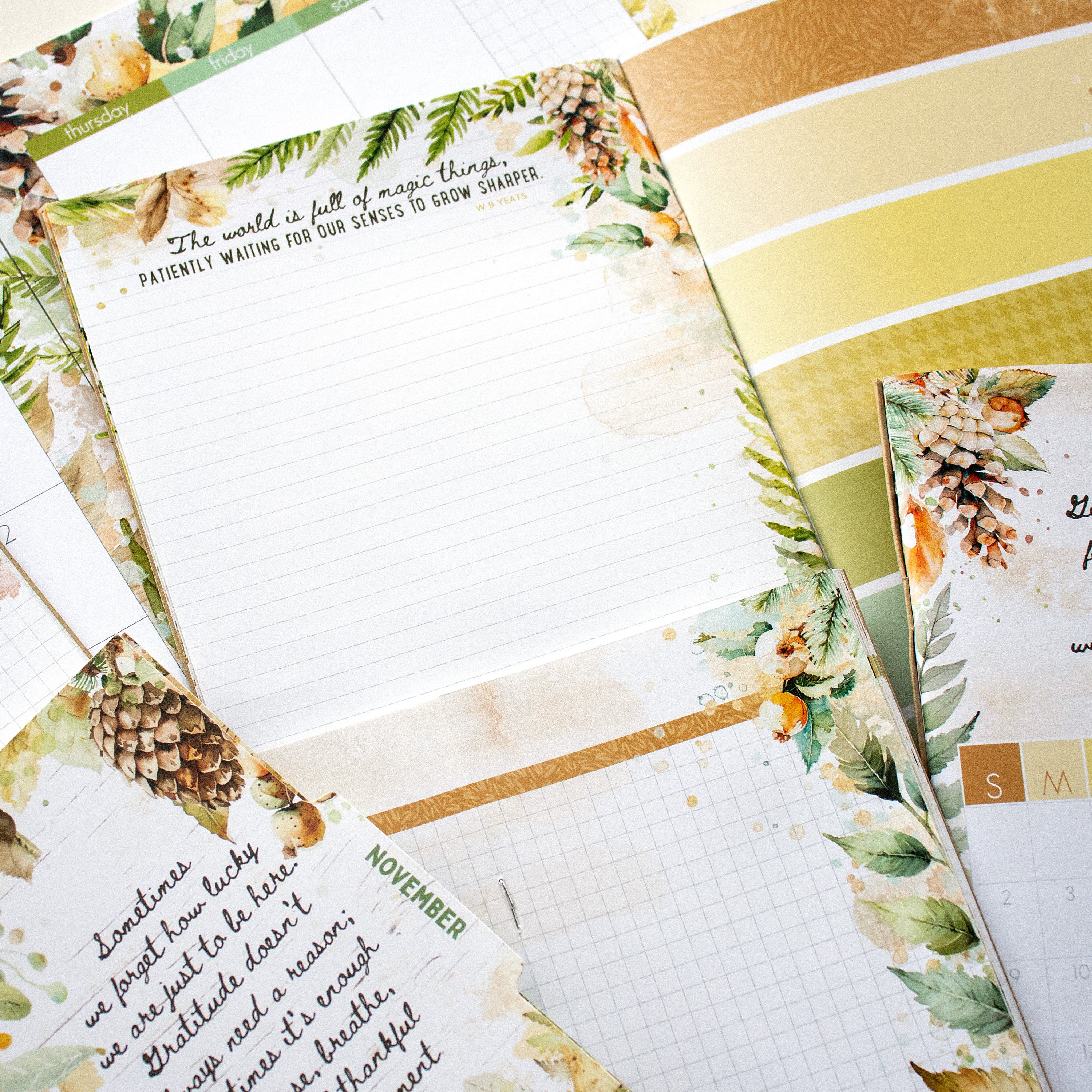 Moss & Mirth Inserts or notebook Only - Choose your size - November 2025