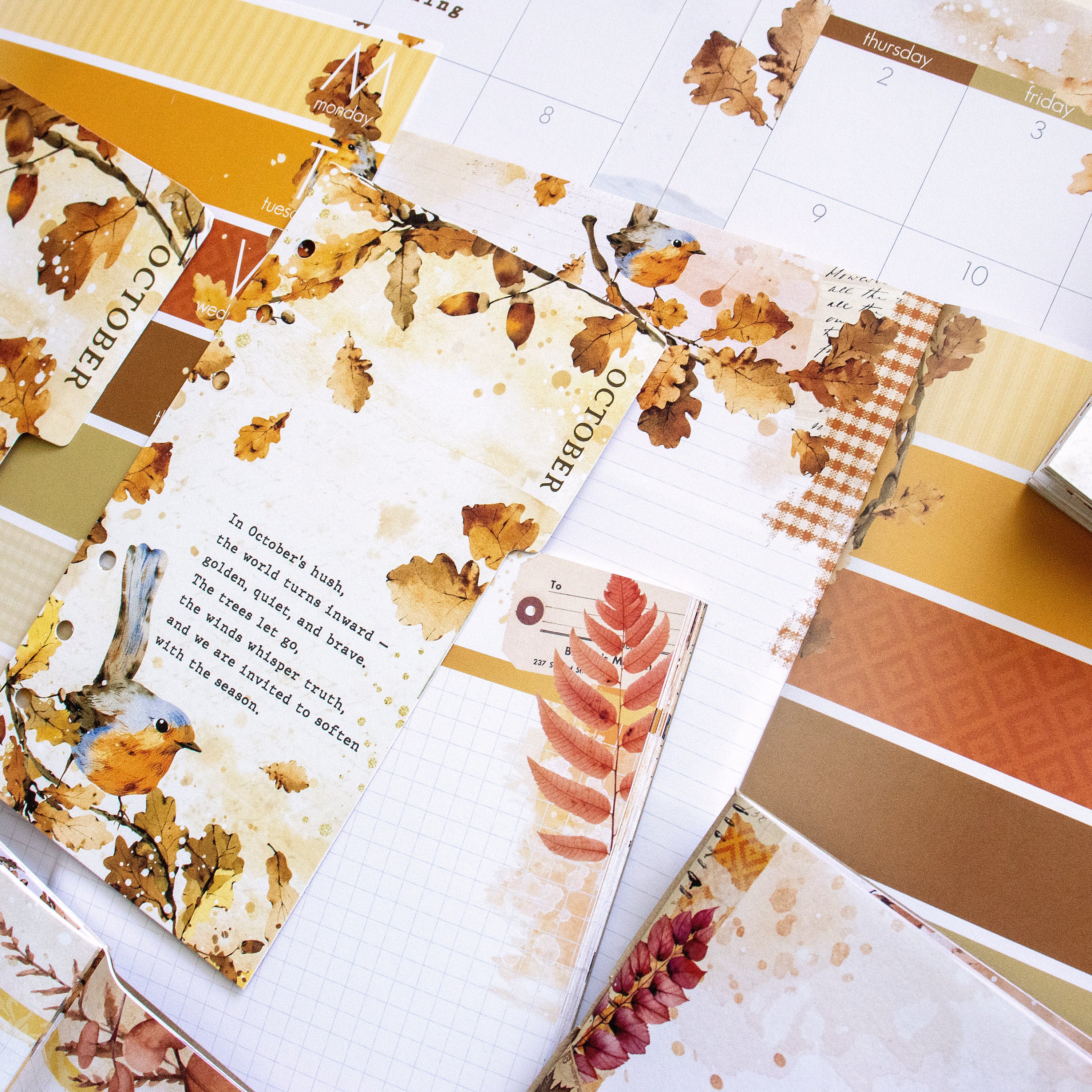 October Glow Inserts or Notebook Only - Choose your size - October 2025