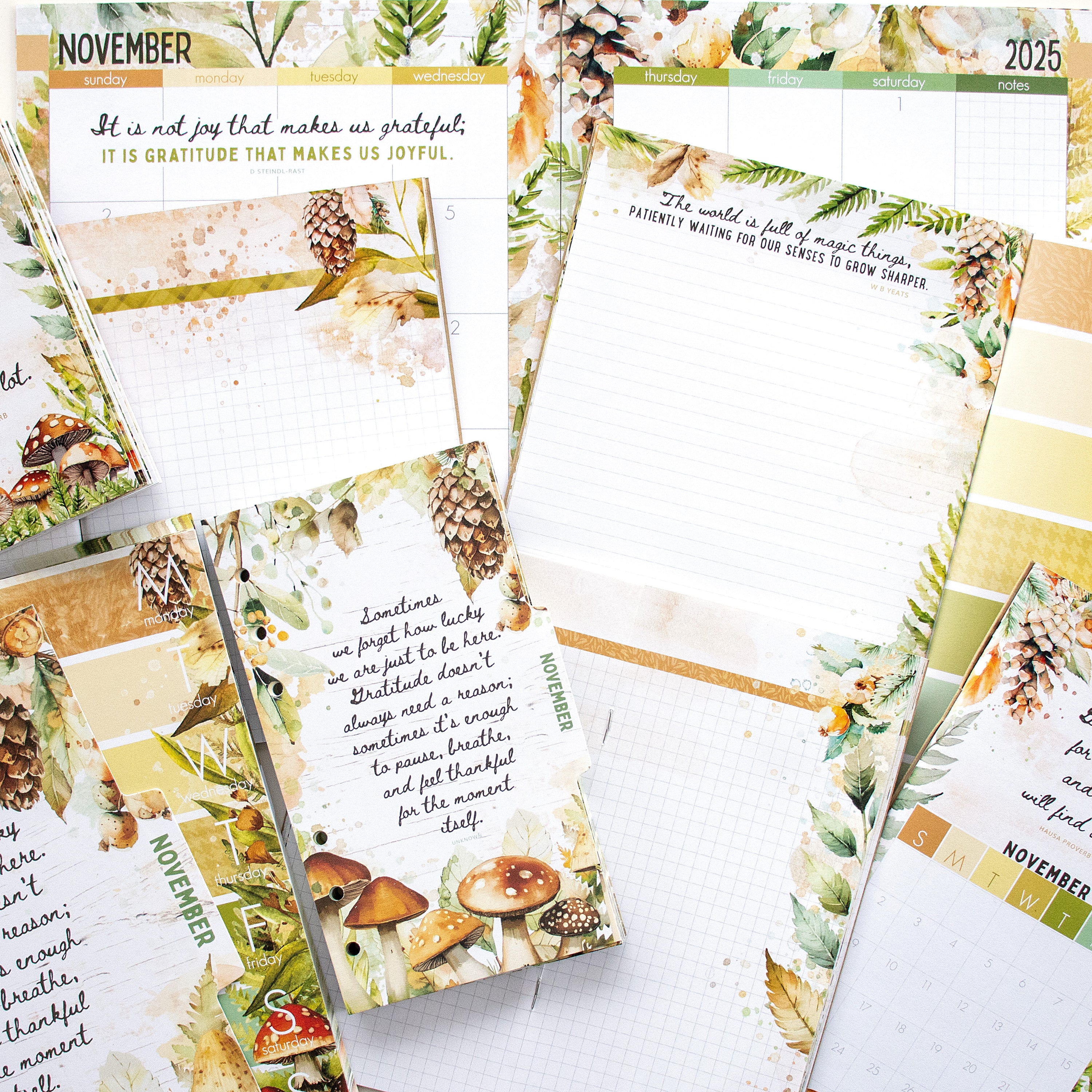 Moss & Mirth Inserts or notebook Only - Choose your size - November 2025
