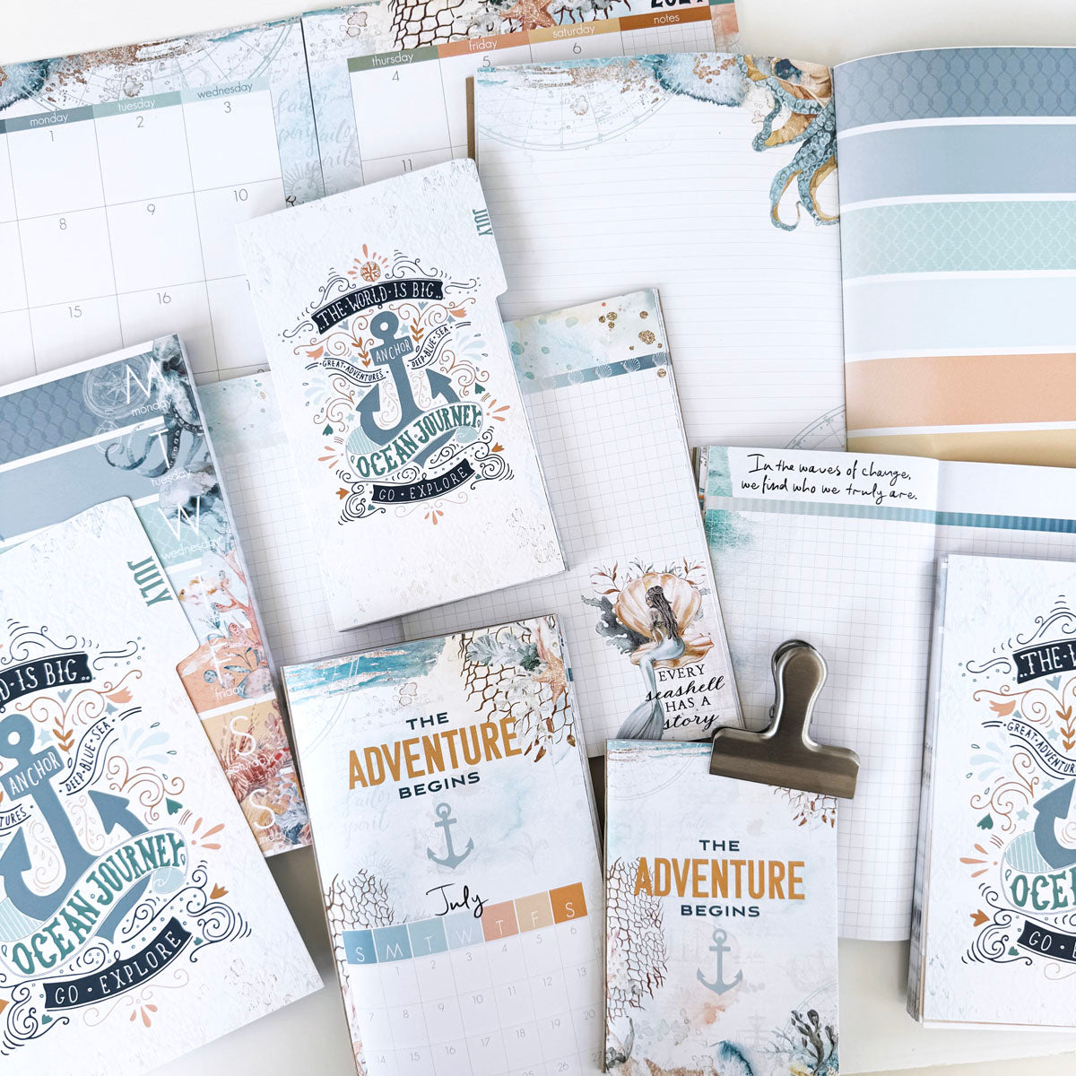 Into The Blue Inserts or notebook Only - Choose your size July 2024