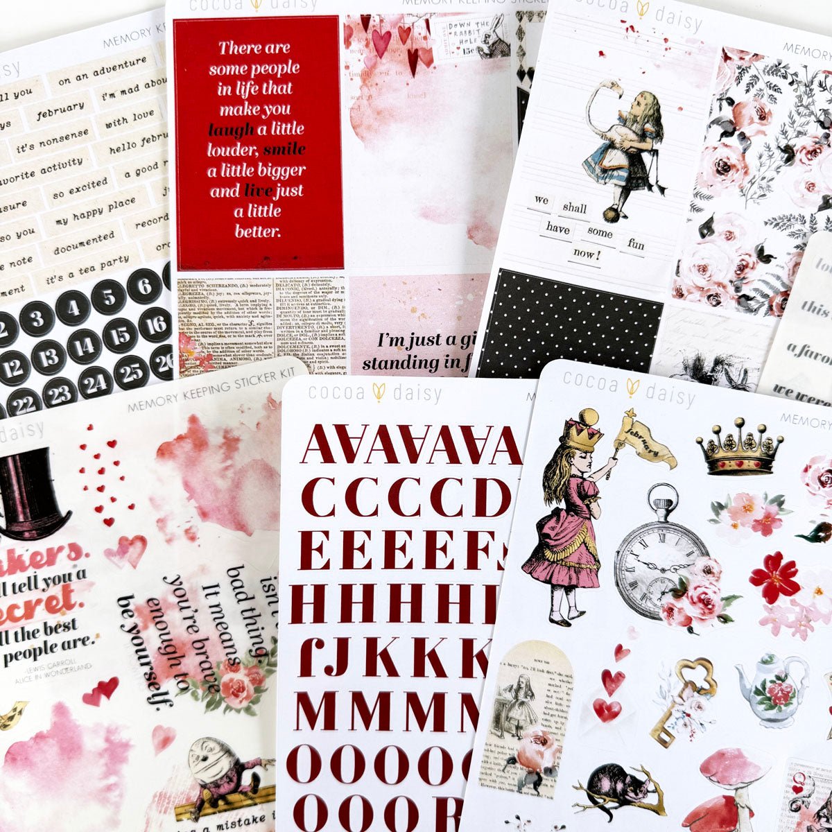 Wonderland Memory Keeping Sticker Kit  February 2024